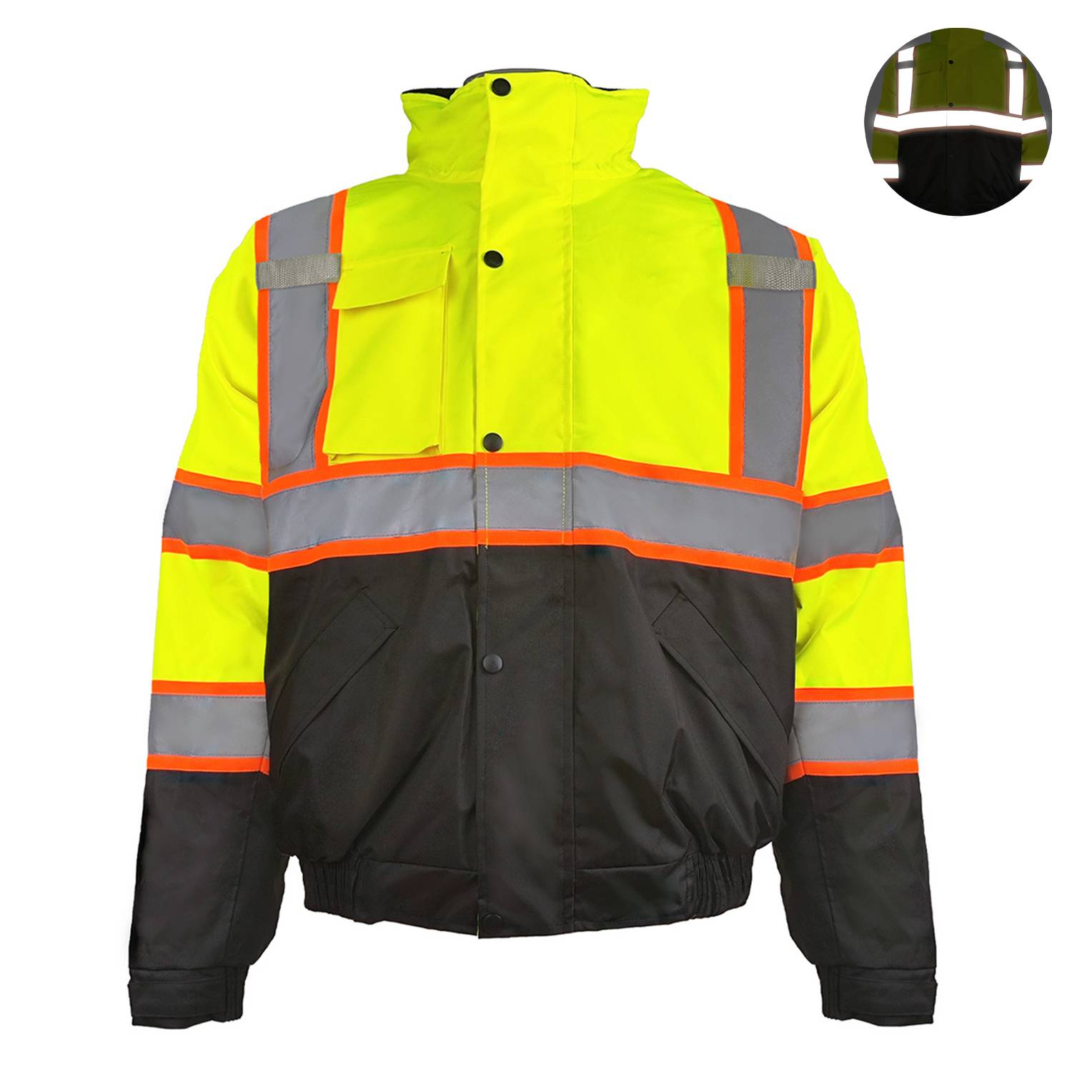 Waterproof Oxford Hooded Reflective Safety Rain Coat 3