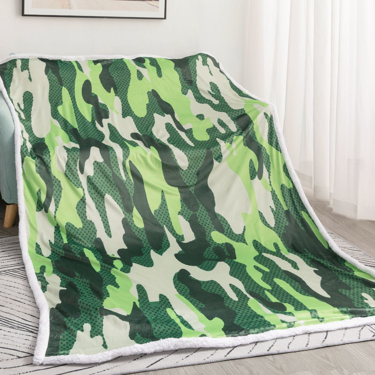 50" x 80" Sherpa Plush Crystal Velvet Throw Sublimation Blanket 6