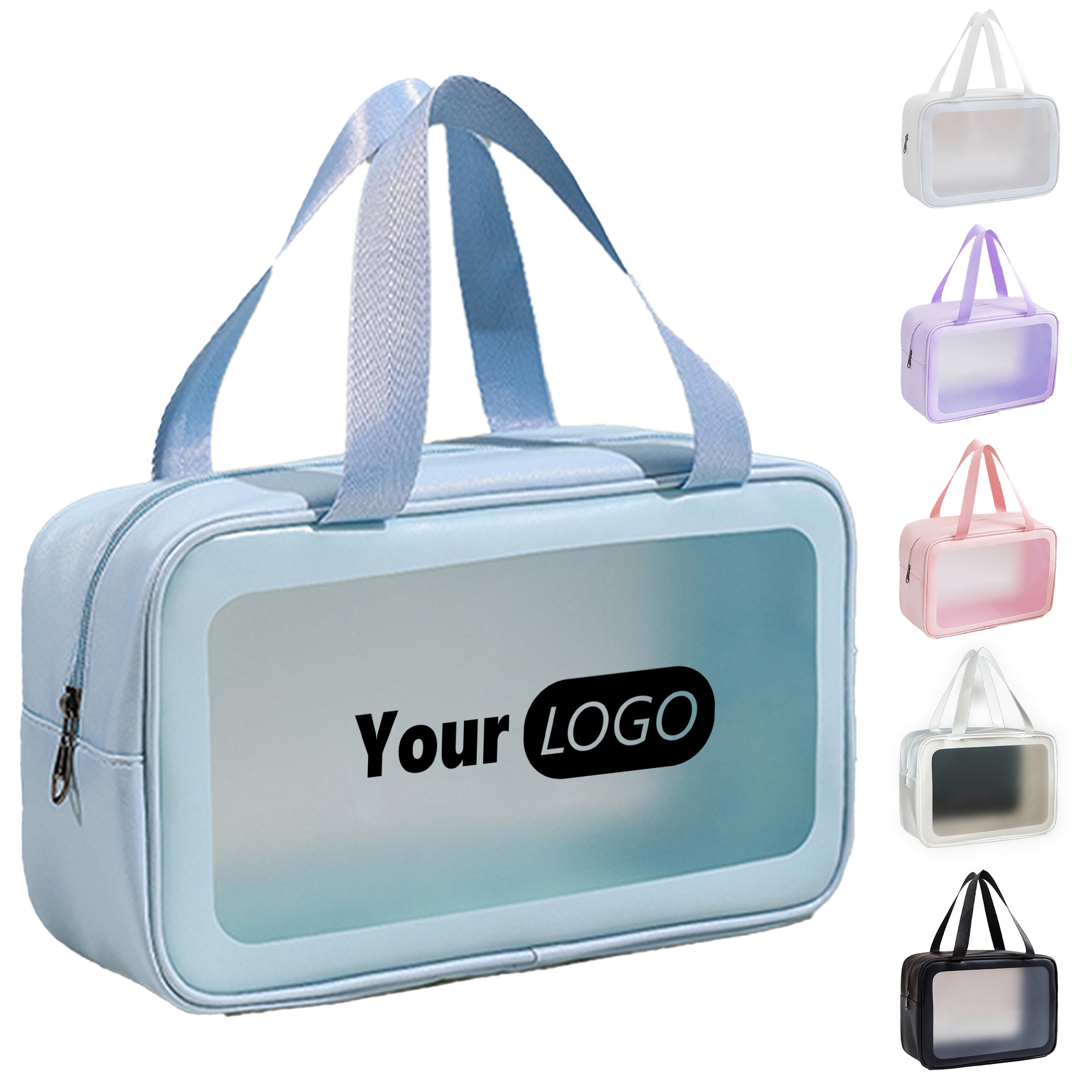 Pvc Customized Portable Frosted Waterproof Hand-Held Toiletry Bag 2
