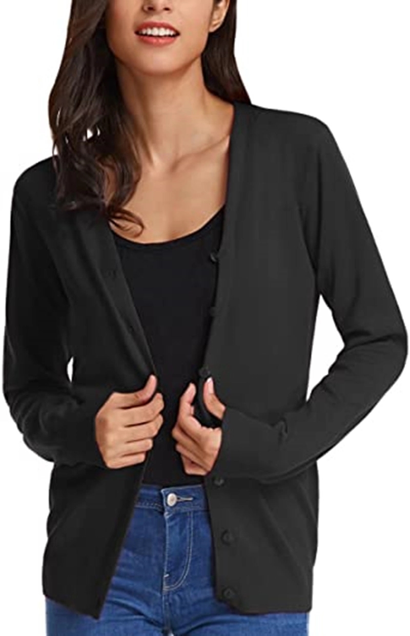 V-Neck Cardigan Sweater, custom hoodie or sweatshirt with logo imprint 7