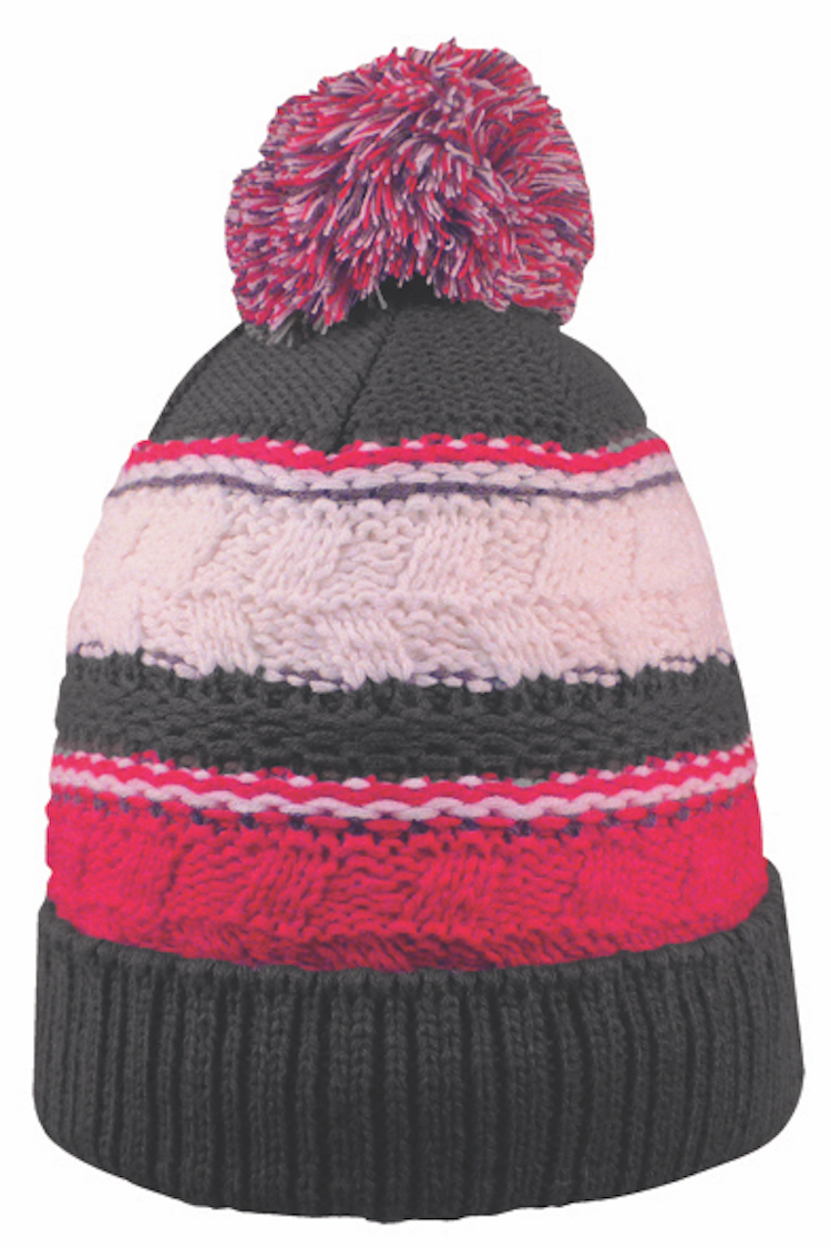 Striped Team Pom Beanie 6