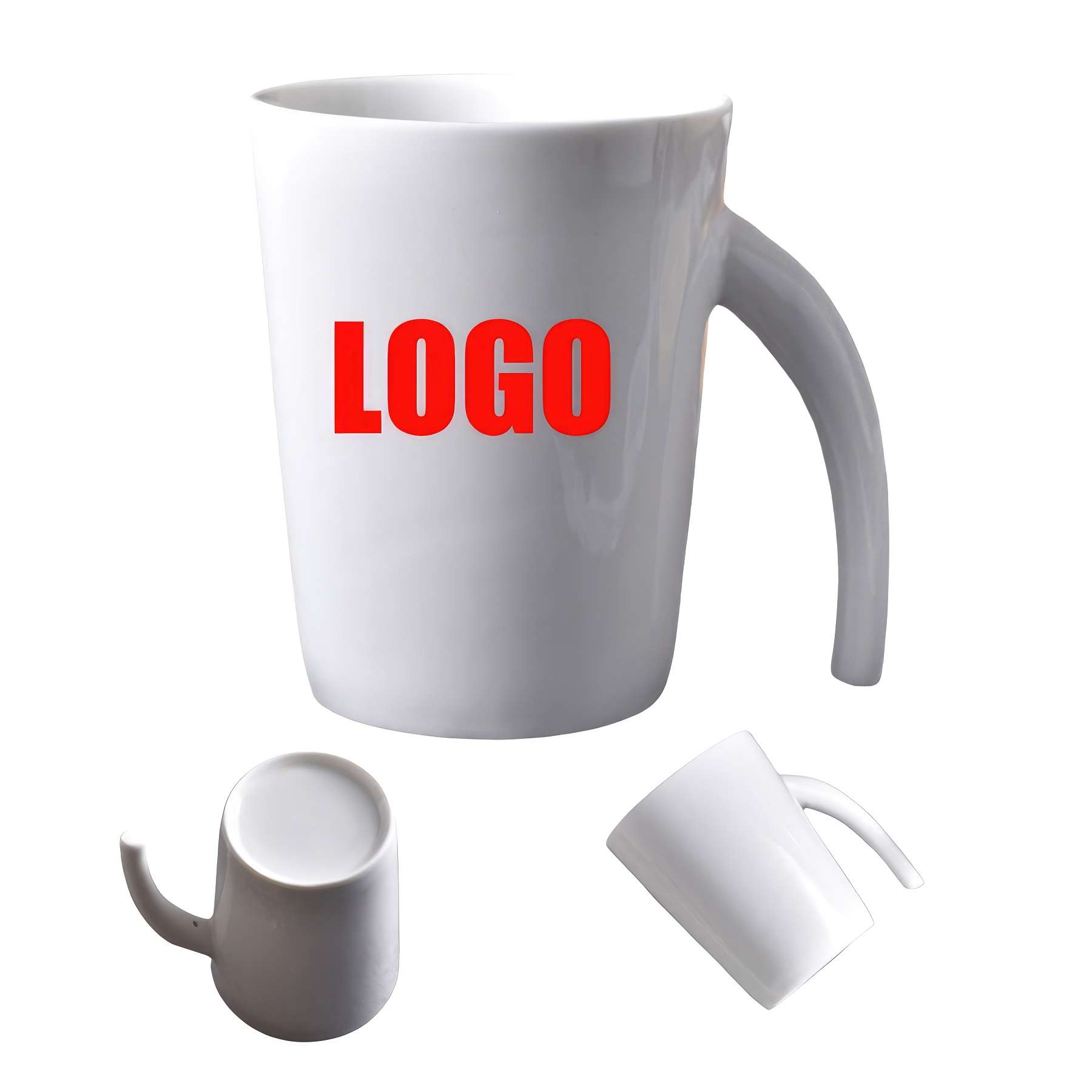 Custom 8 Oz Ceramic coffee cup with trunk handle 2