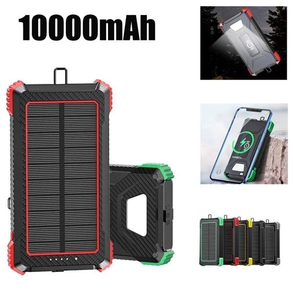 Outdoor 10000mAh Solar Power Bank Built in LED Flashlight 2
