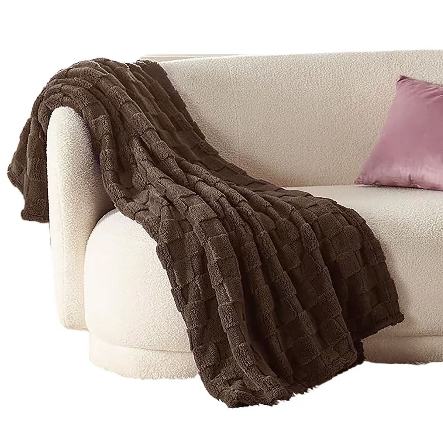 Checkered Fleece Throw Blanket 10