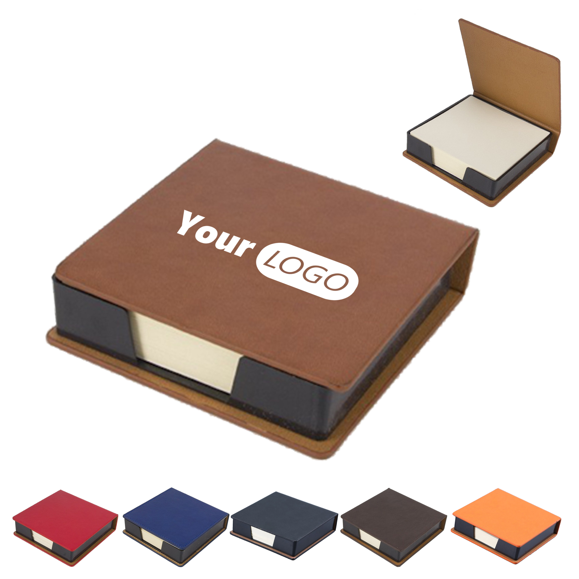 Square PU Memo Pad Case With Sticky Notes 2