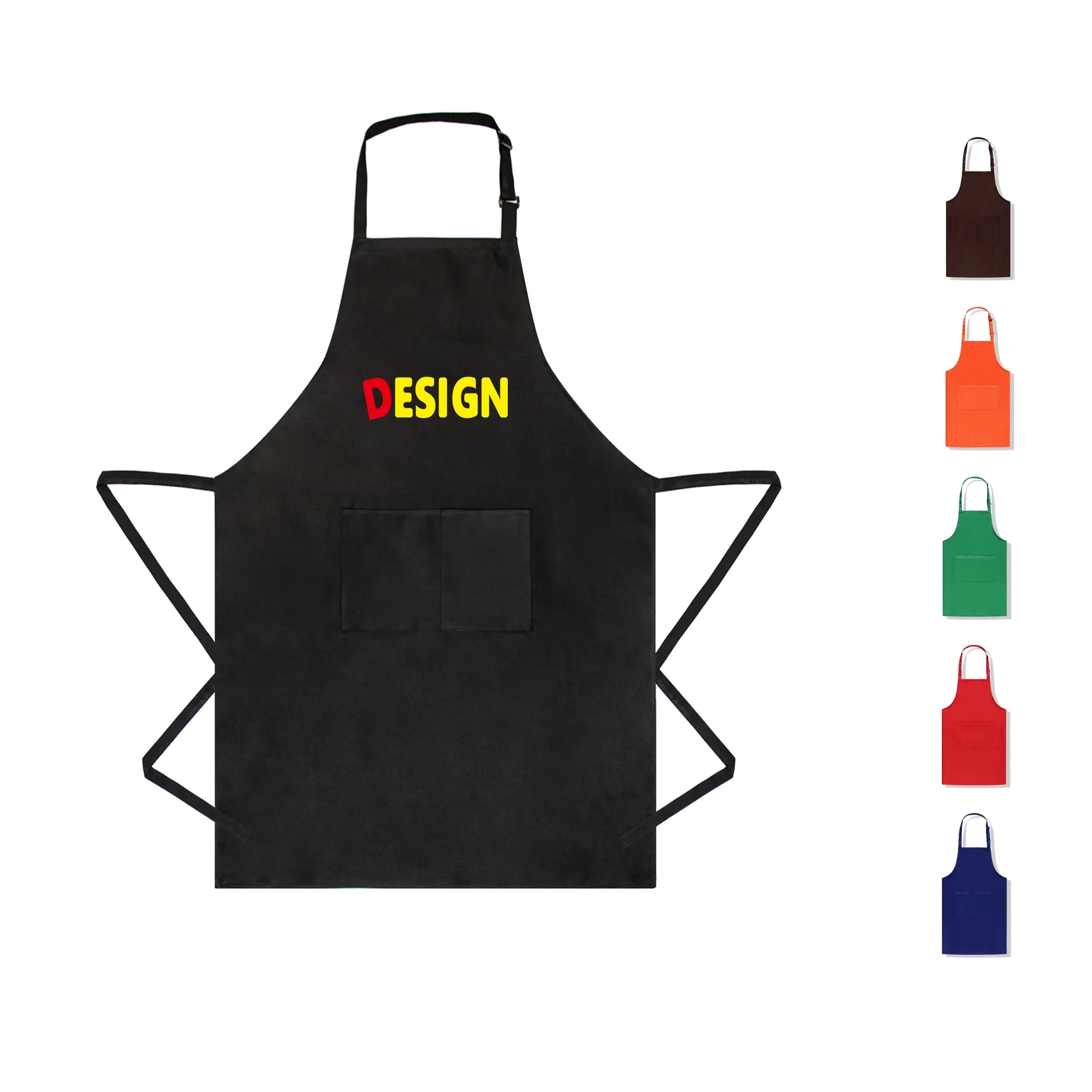 2 Pockets Adjustable Bib Apron 2