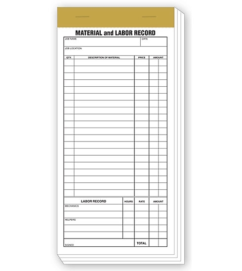 Material and labor records, compact 1