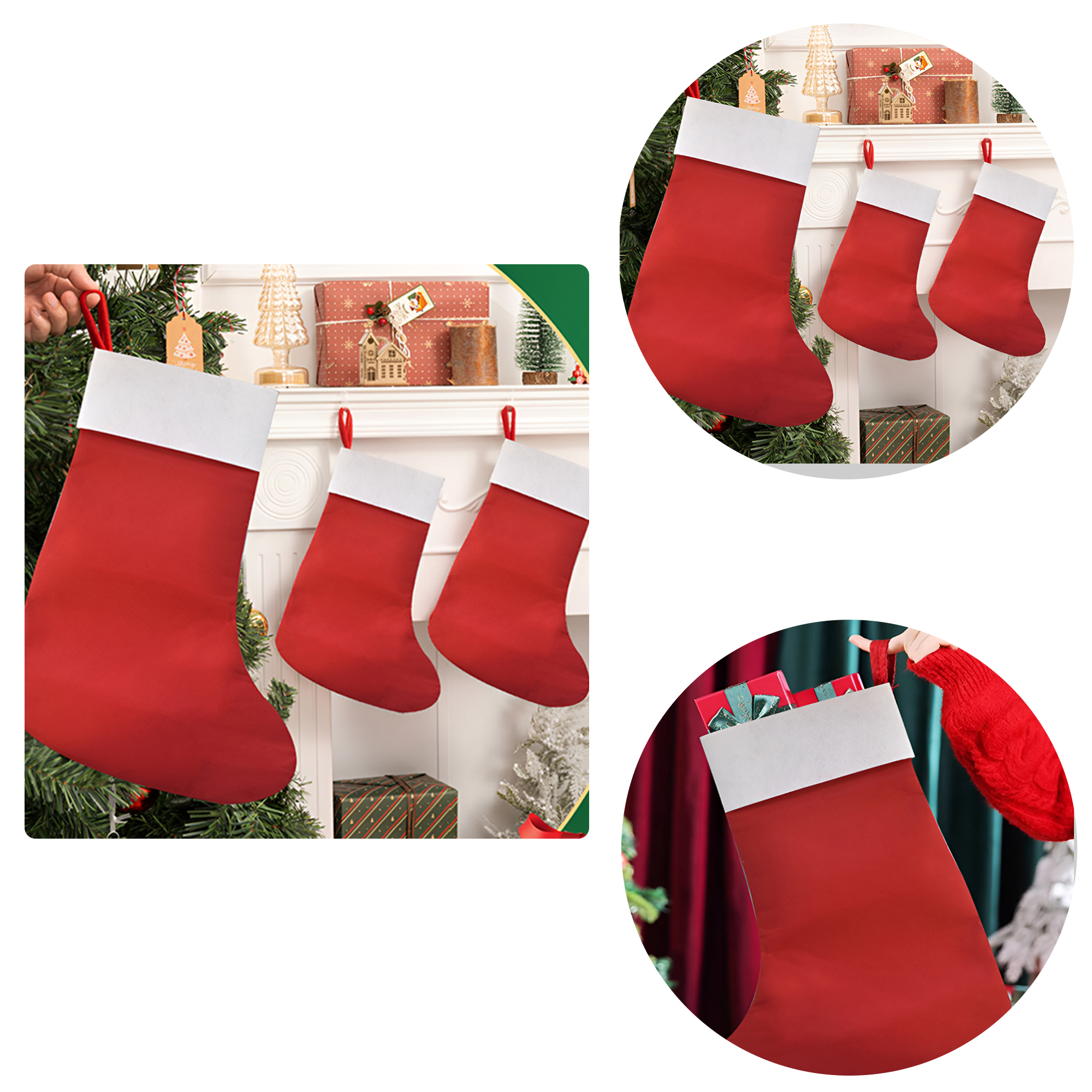 MOQ 50 PCS Decorated Christmas Felt Socks 3