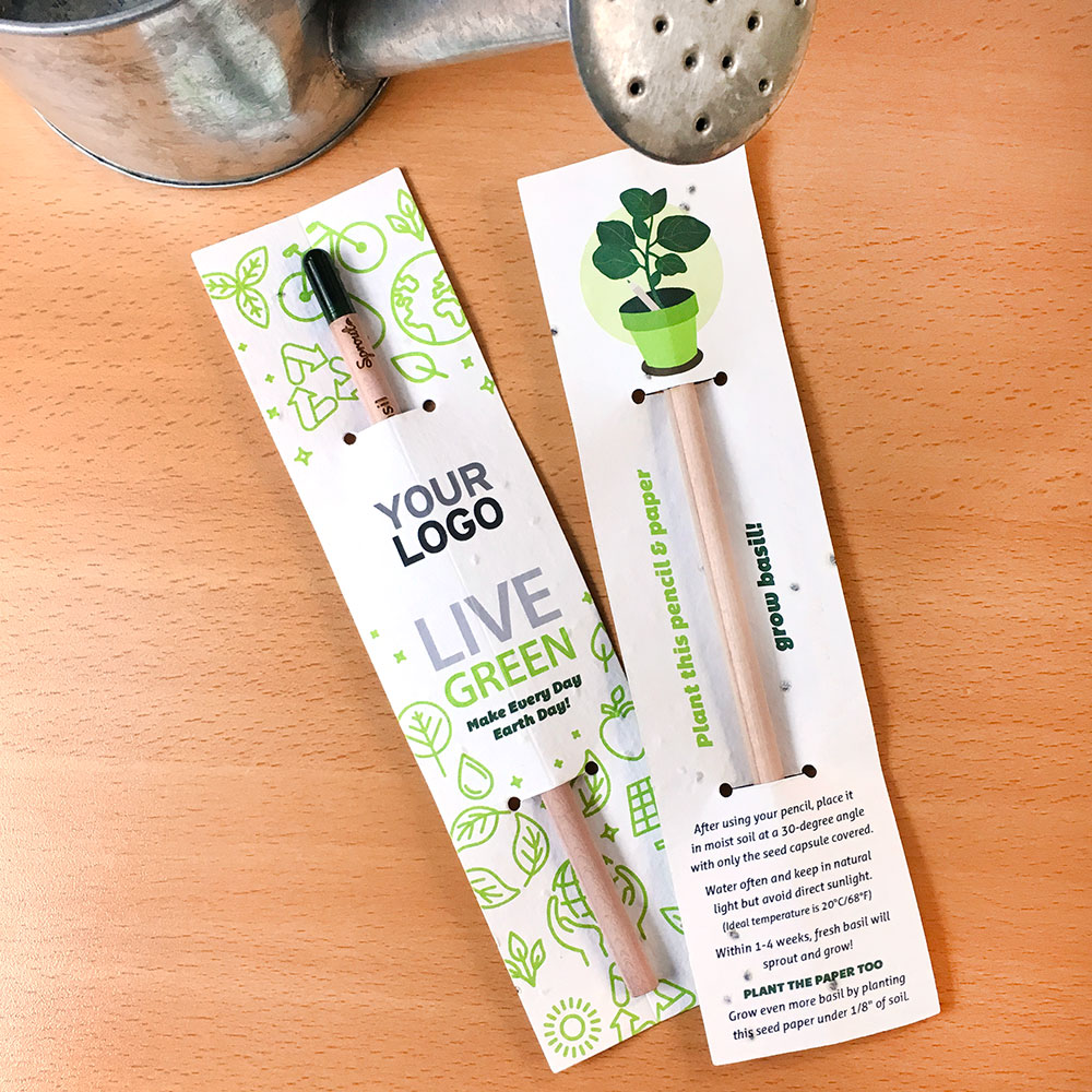 Earth Day Sprout Pencil With Basil Seed Paper 2