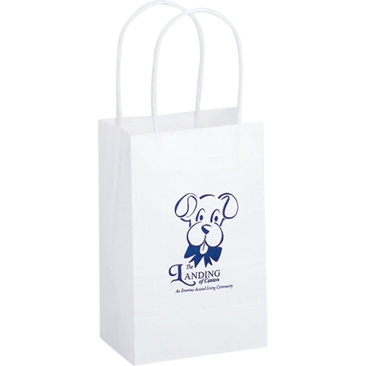 White Kraft Paper Shopper with Twisted Paper Handles 1