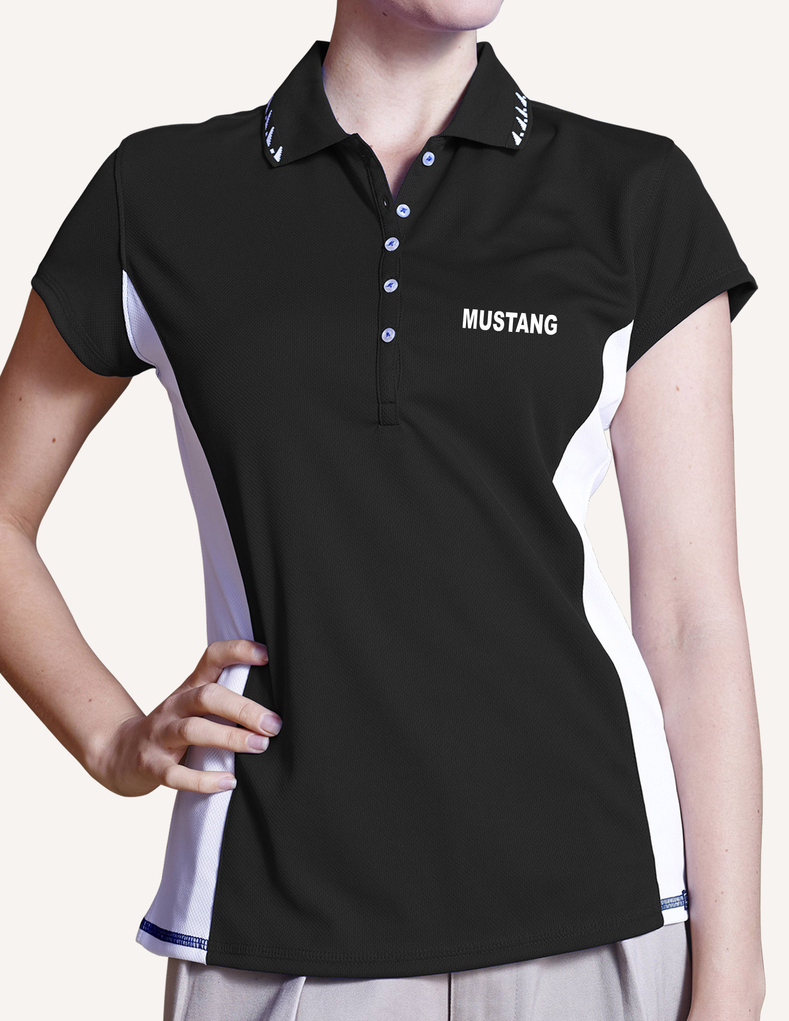 Ladies' Mustang Birds Eye Polo Shirt 8
