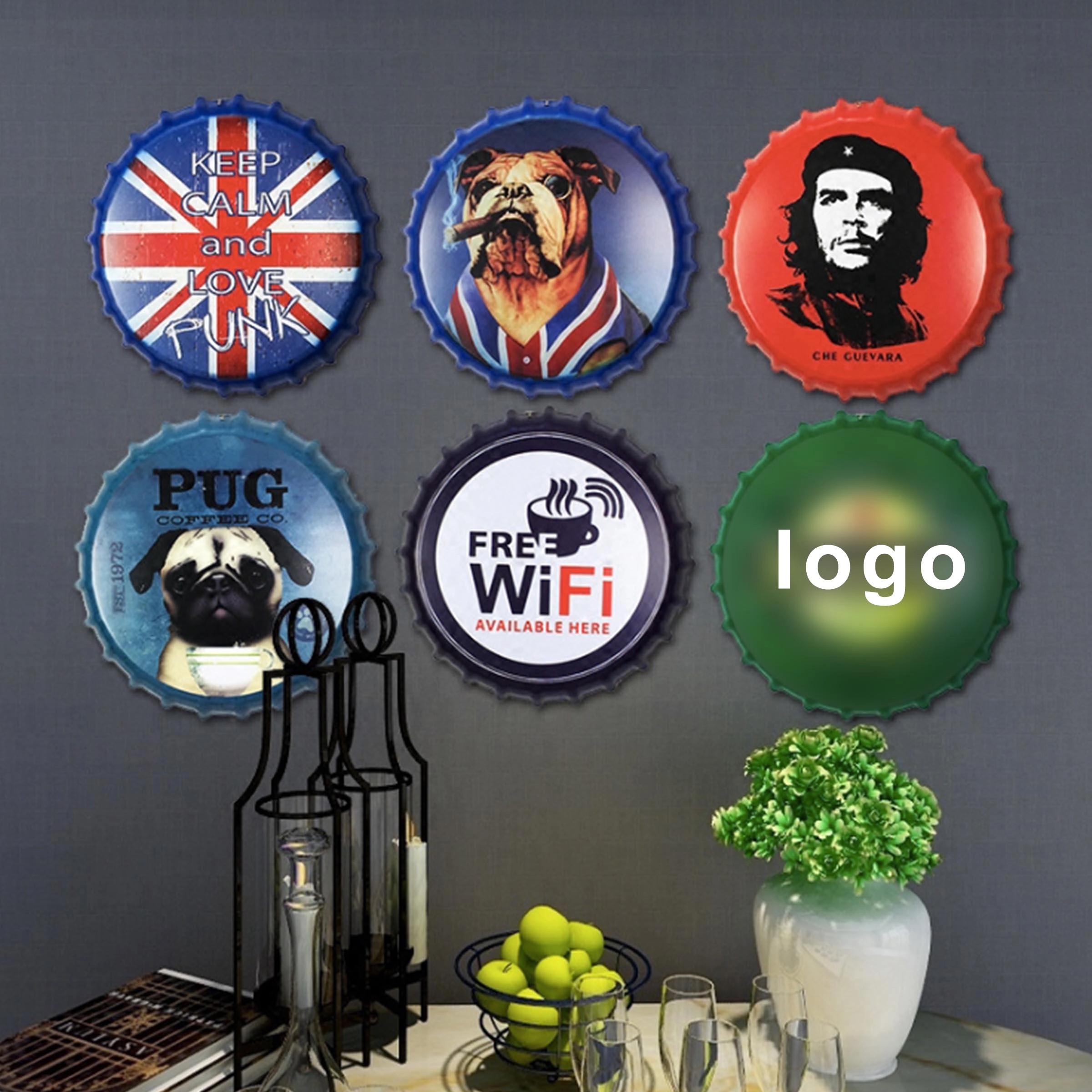 custom beer bottle cap tin metal sign for wall decoration 1