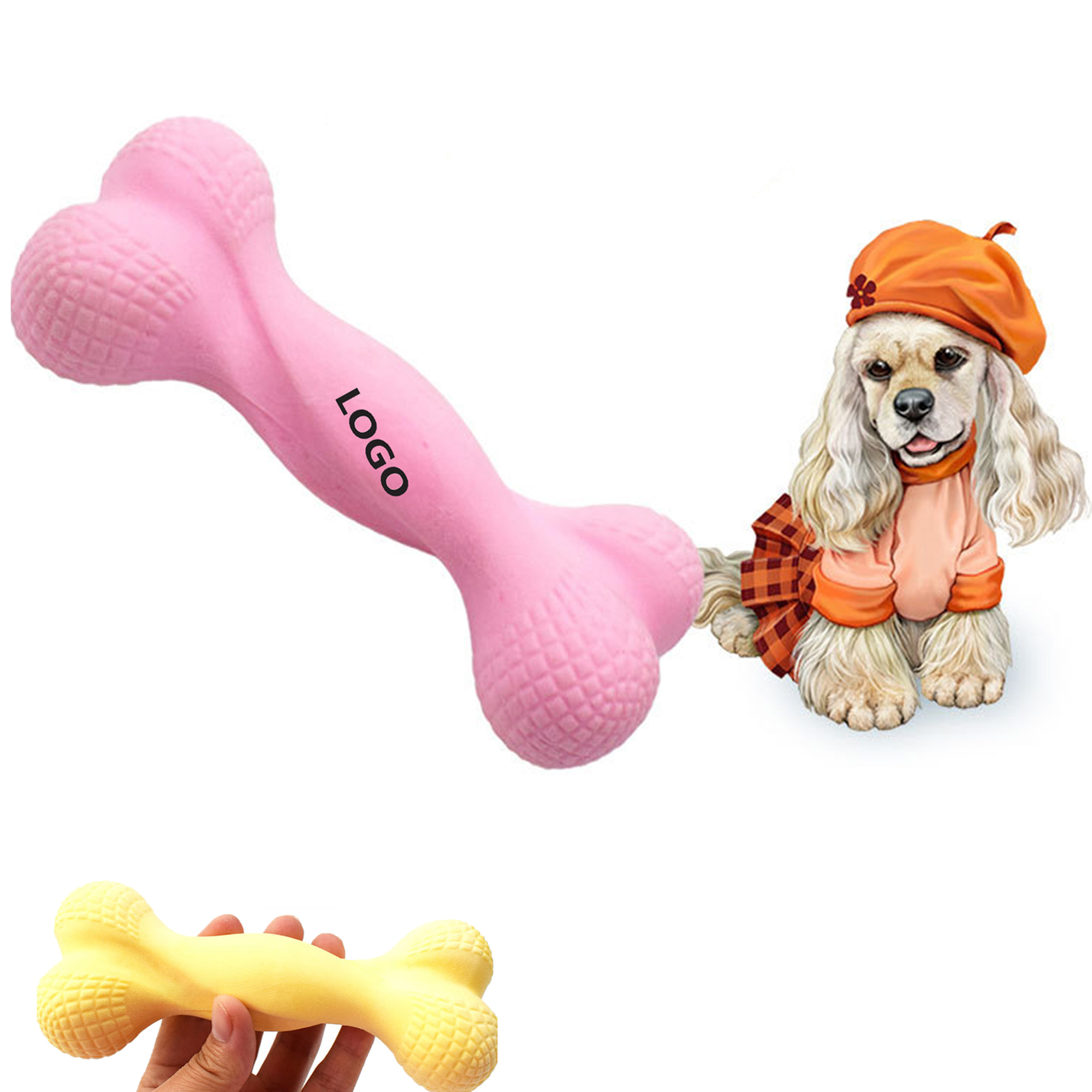 TPR Milk Scented Pet Bone Toy 2