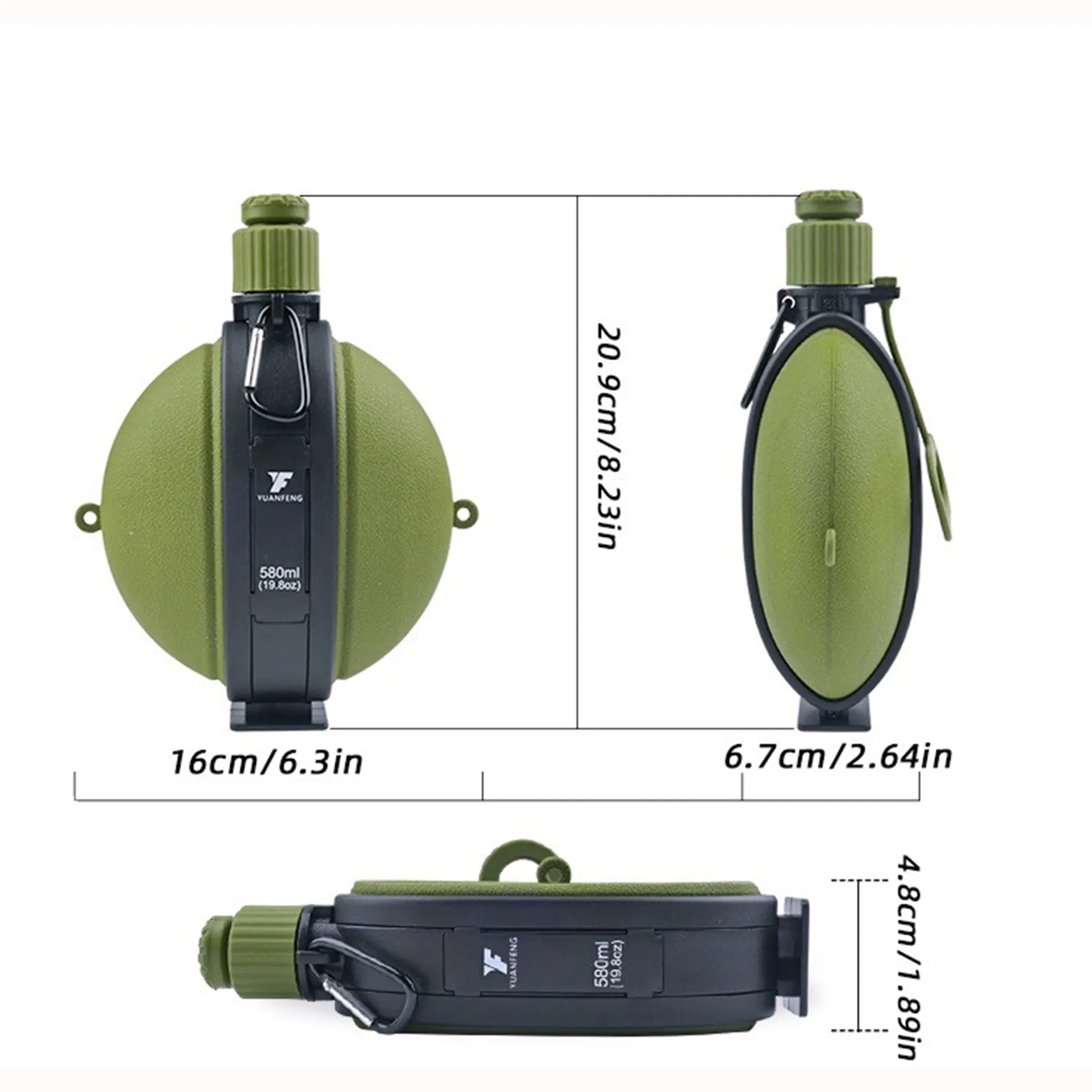 MOQ 20 Foldable 19.8oz Silicone Compass Bottle 5