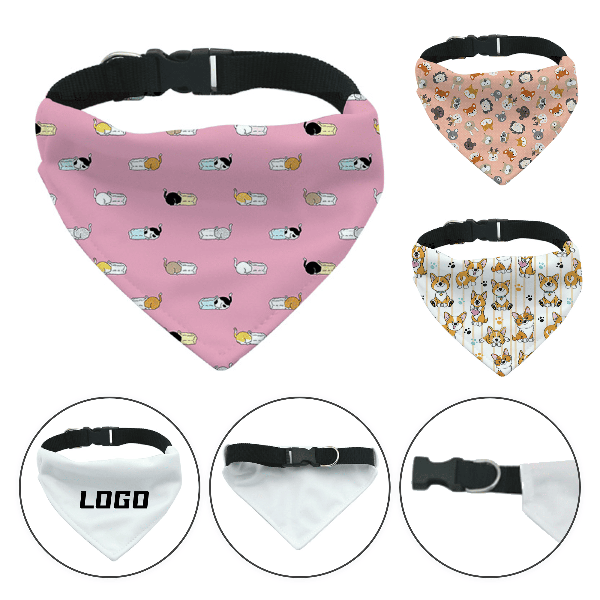 Pet Accessories Sublimation Printed Bandana Bib 3