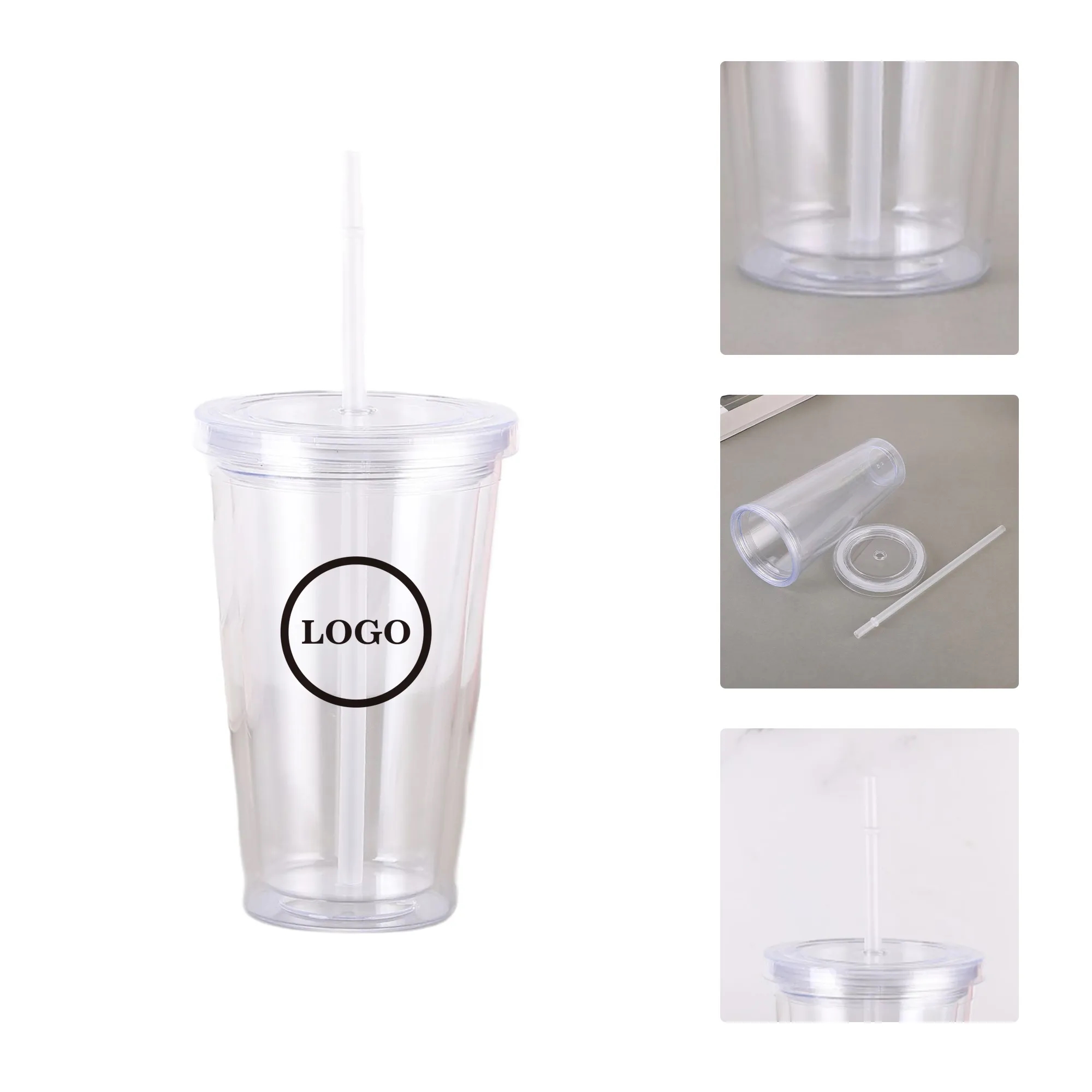 15oz Transparent Sports Plastic Water Bottle