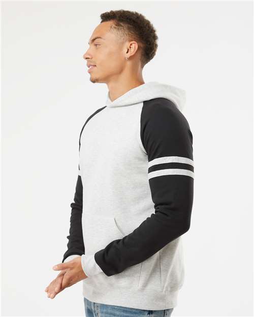 Nublend Varsity Colorblocked Raglan Hooded Sweatshirt