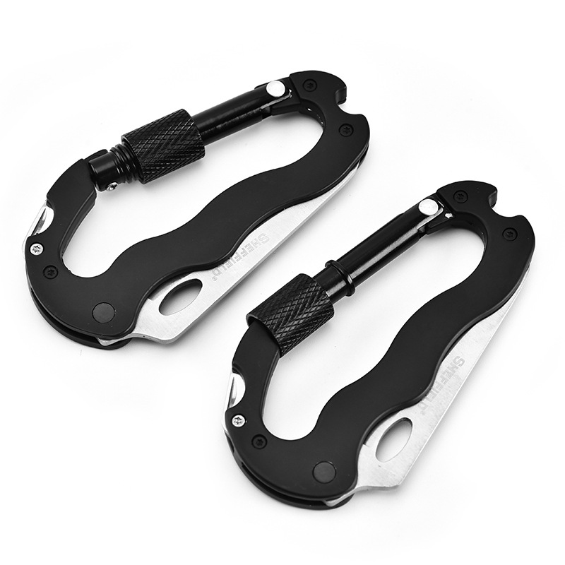 2 in 1 Carabiner and Stainless Steel Folding Pocket Knife 7