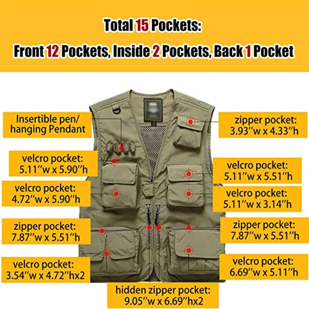 Casual Outdoor Work Safari Fishing Photo Vest 3