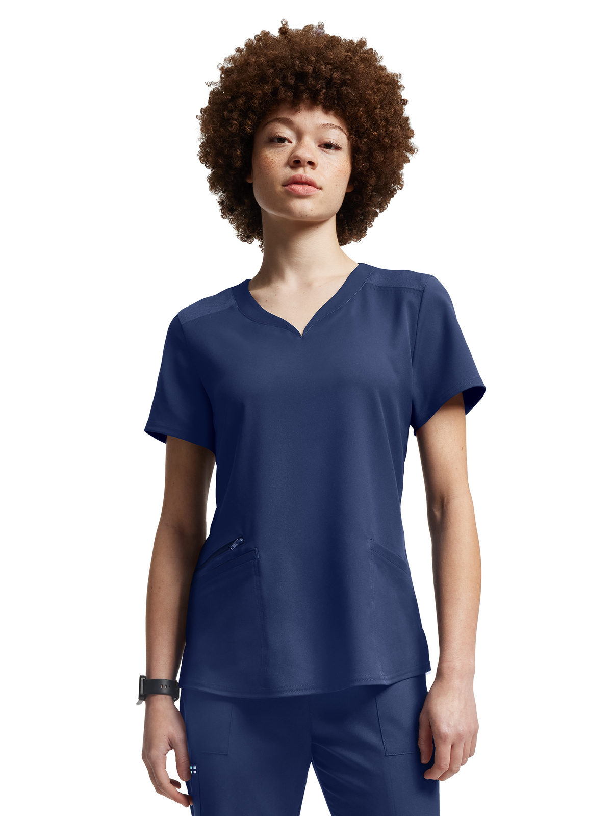 White Cross - VIBE - Women's Three-Pocket Curved V-Neckline Top 12