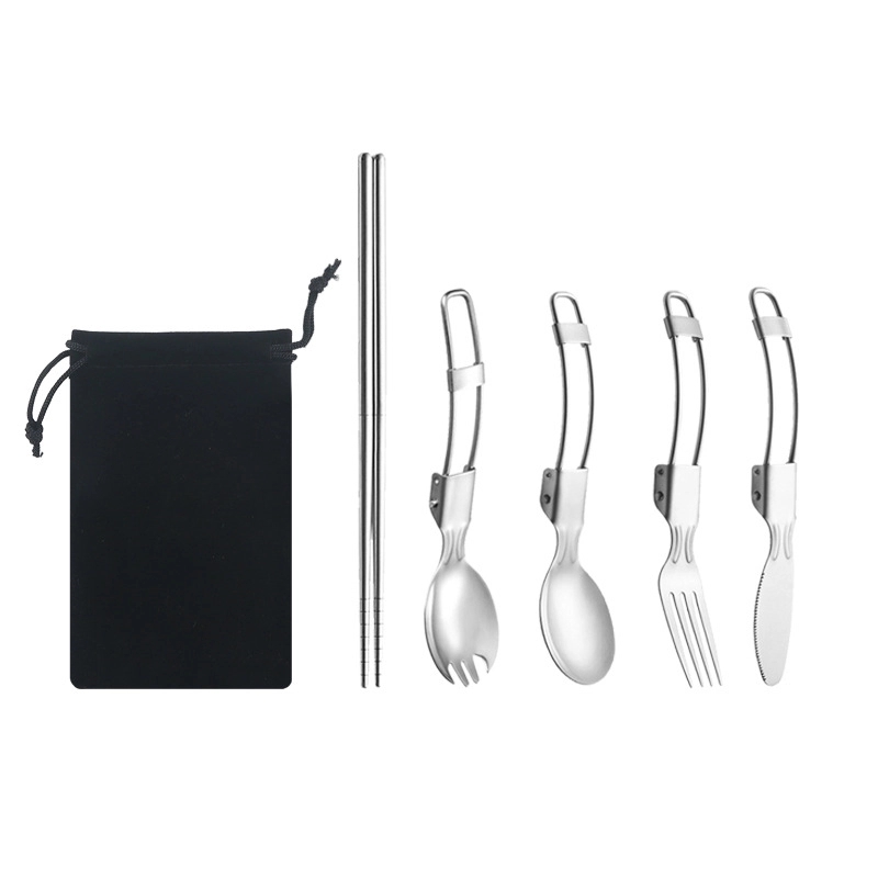Folding Spoon Fork Knife Set With Pouch 10