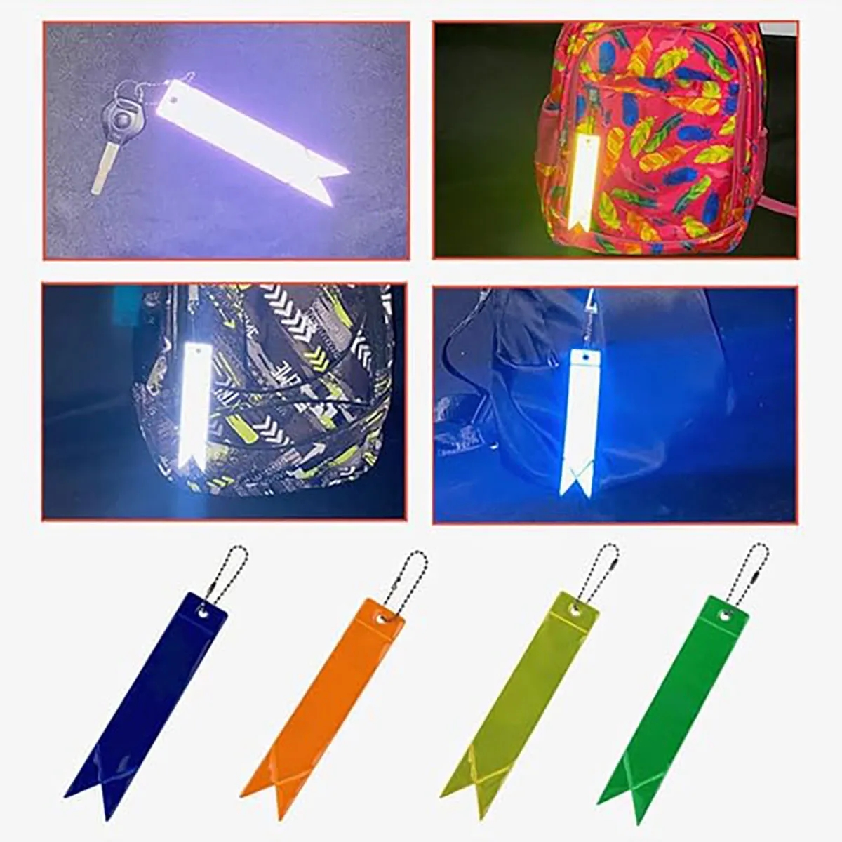 Reflective Pendant Car Accessories Bag Charm PVC Key Chain 3
