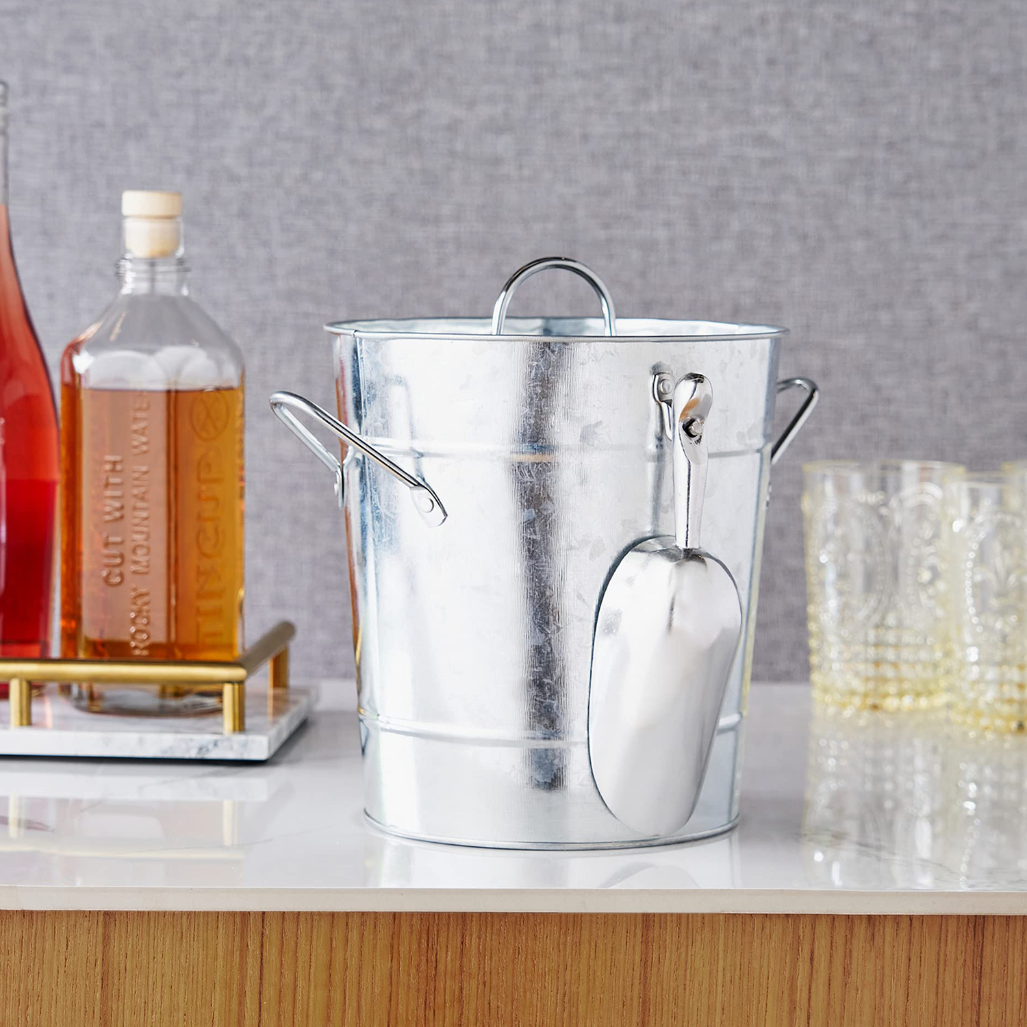 Insulated Ice Bucket wi/ Lid and Scoop 5