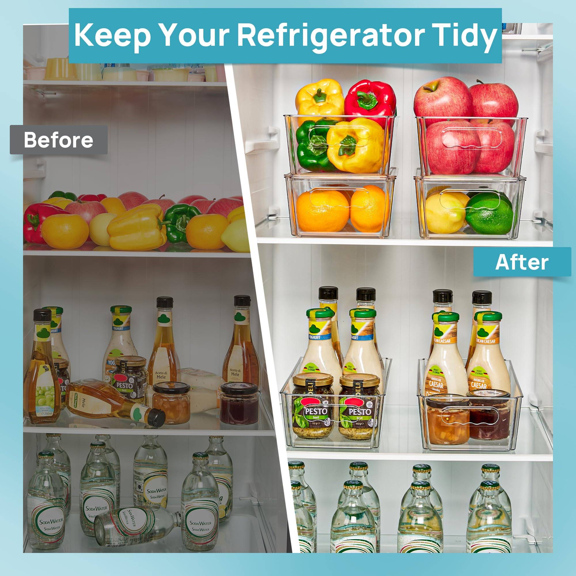 6-pack Clear Stackable Organizers and Storage Bins w/ Lids 4