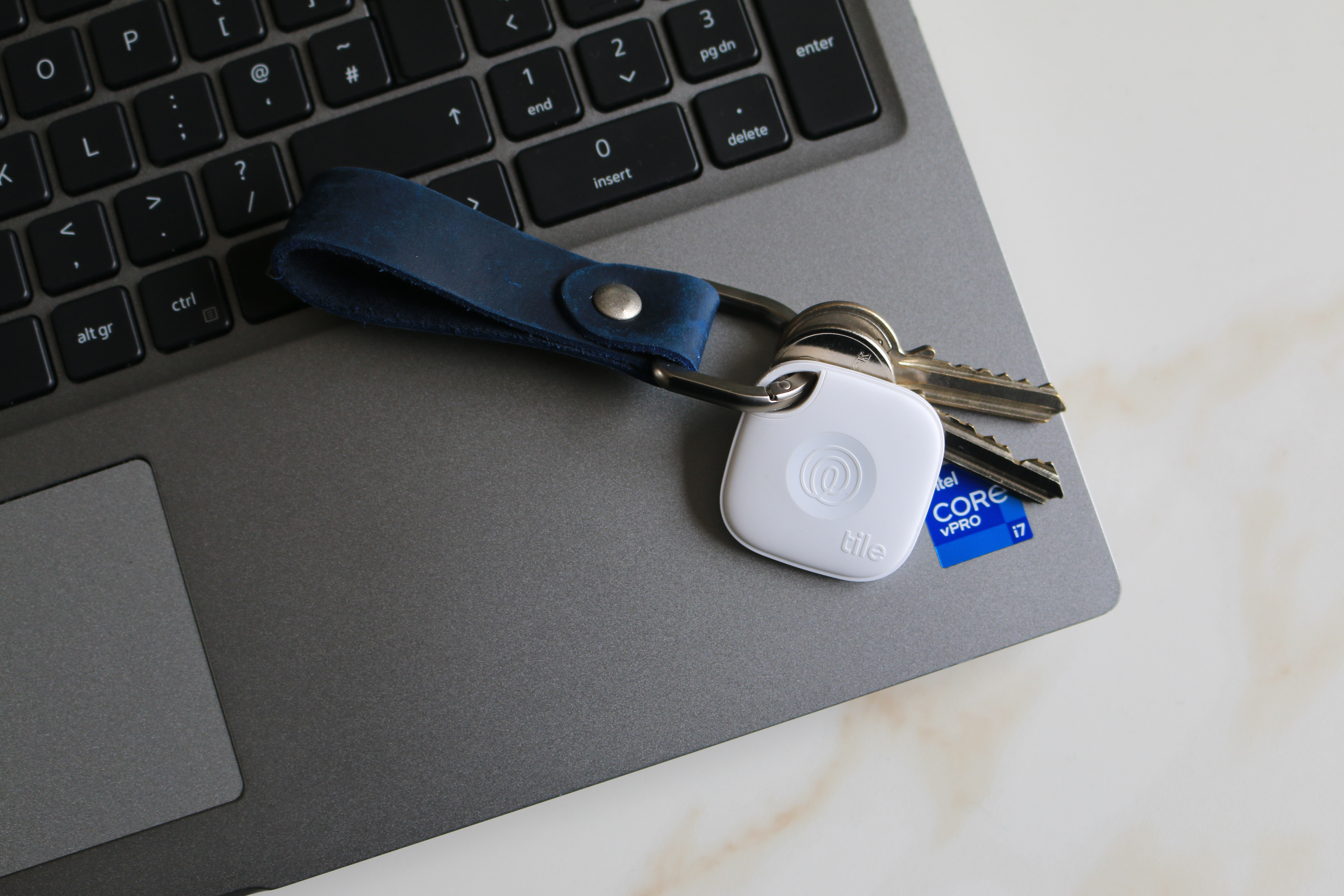 New Tile Mate with Full Grain Leather Key Fob 11