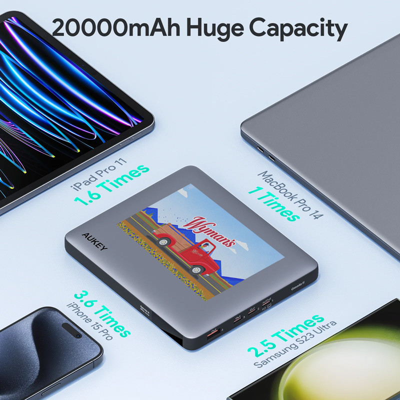 Aukey 100W 20,000 mAh Laptop Power Bank with PD3.0 9
