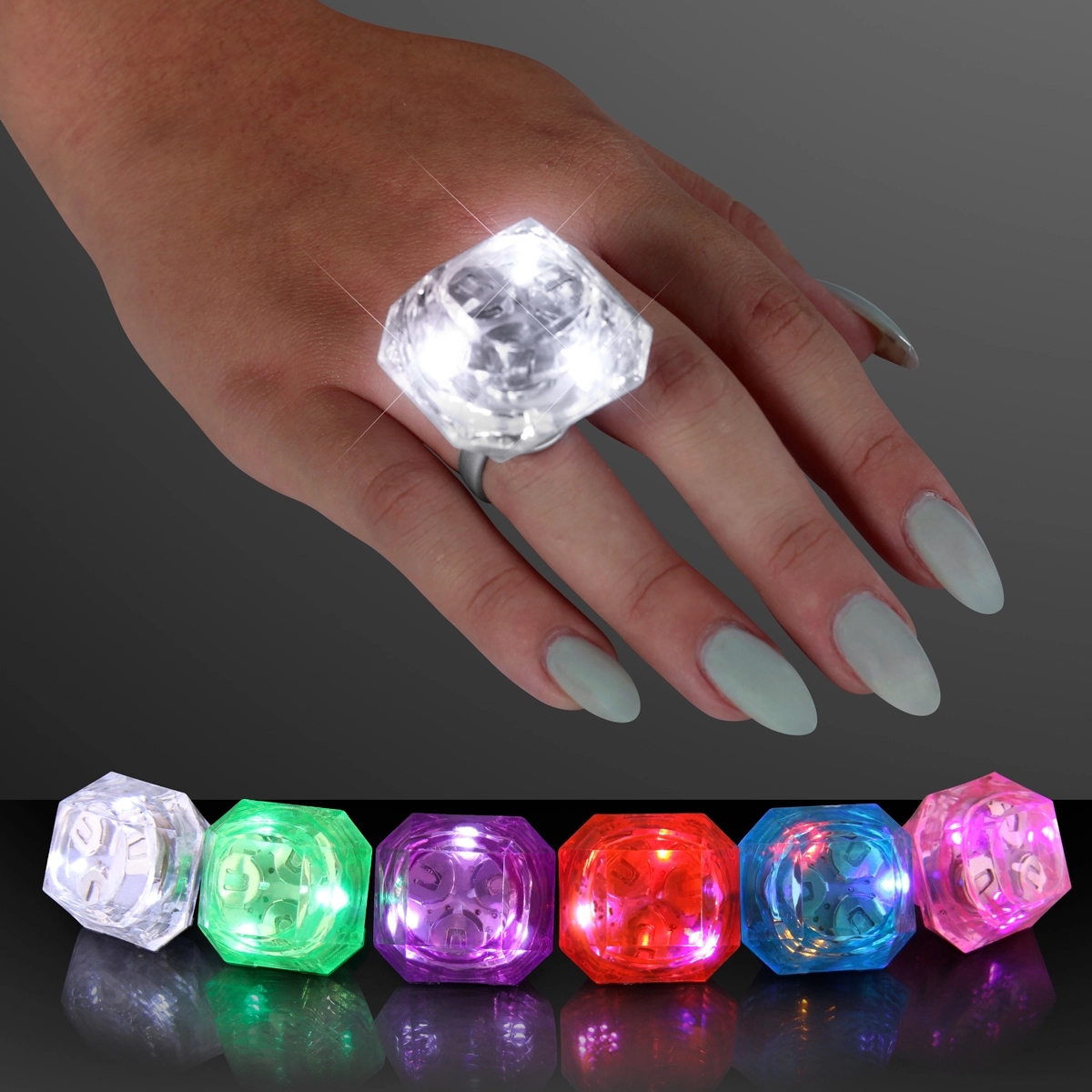 Light-up Huge Gem Rings 24