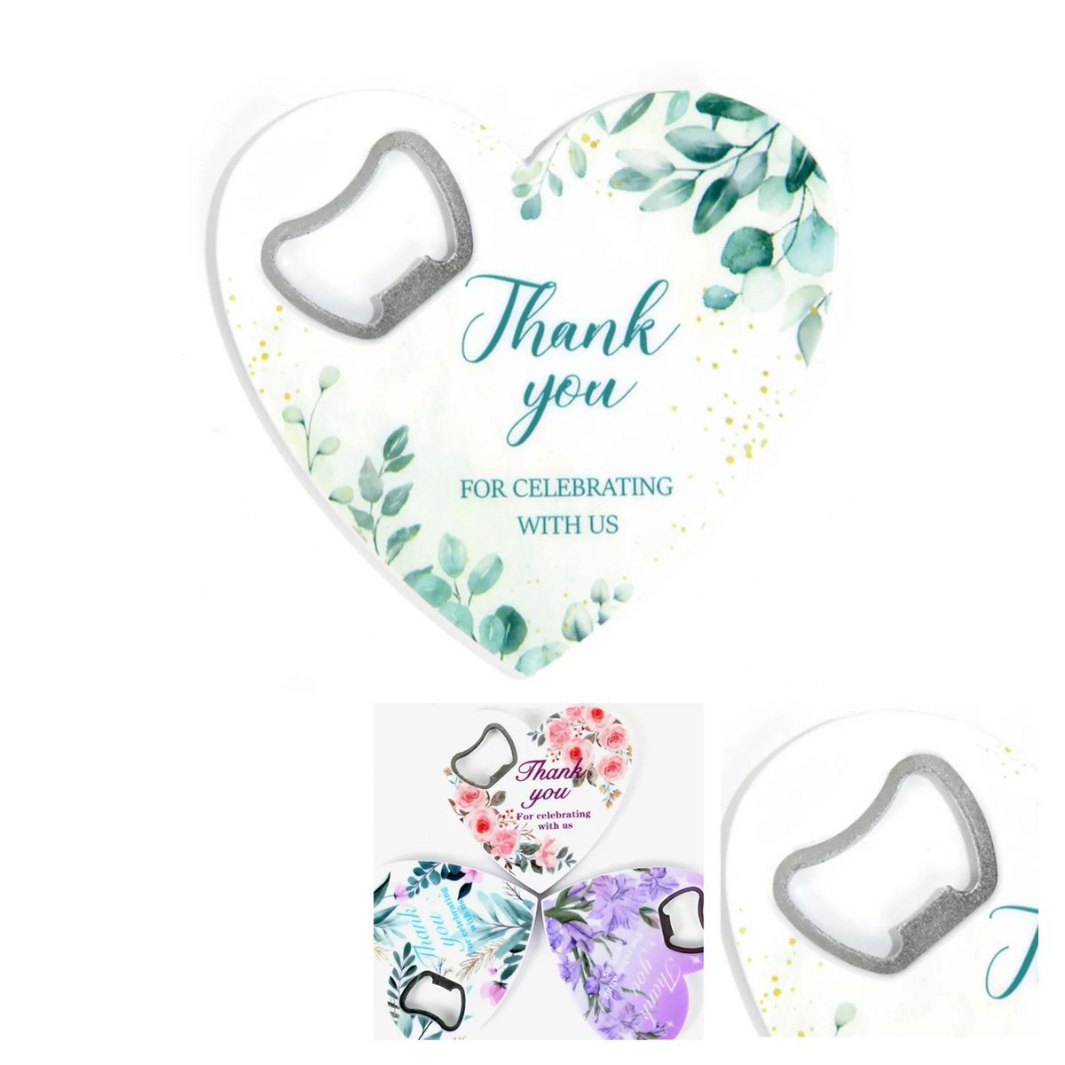 Heart Shaped Plastic Bottle Opener with Metal Core 2