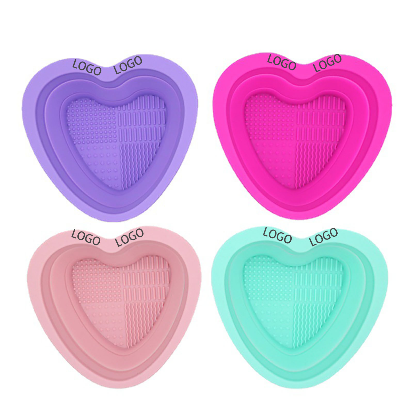 Silicone Makeup Brush Cleaning Pad --Heart Shape 2