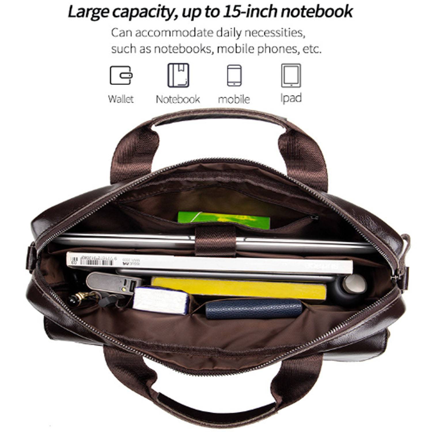 Genuine Leather Laptop Tote Bag 7