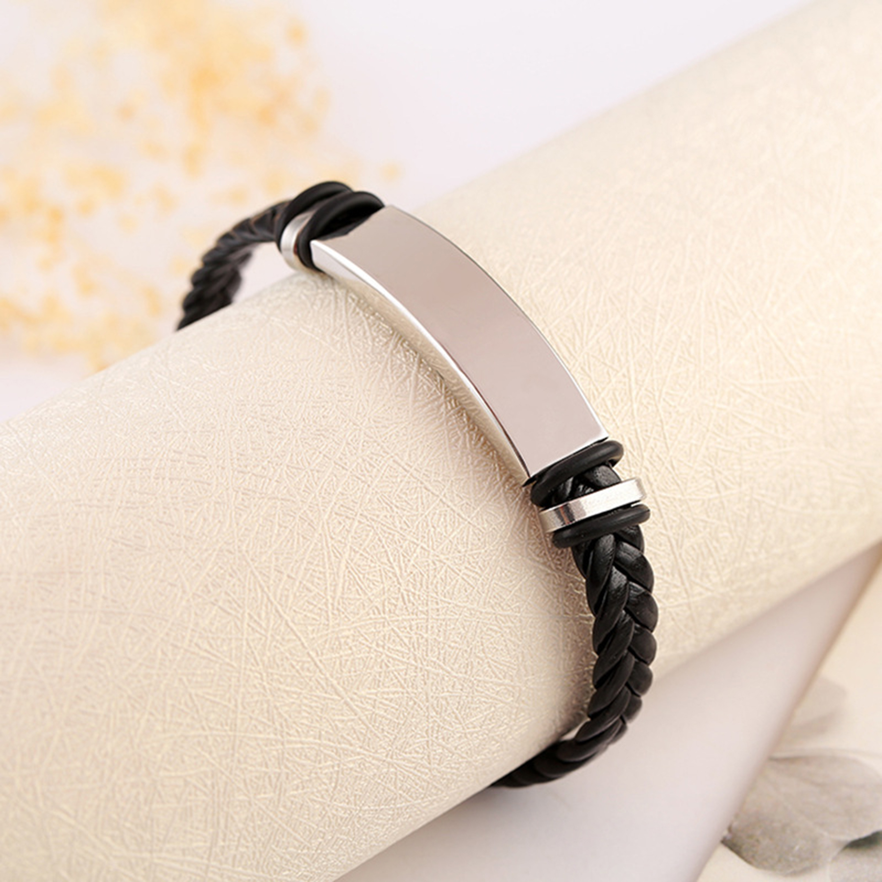 Leather Personalized Braided Bracelets 4