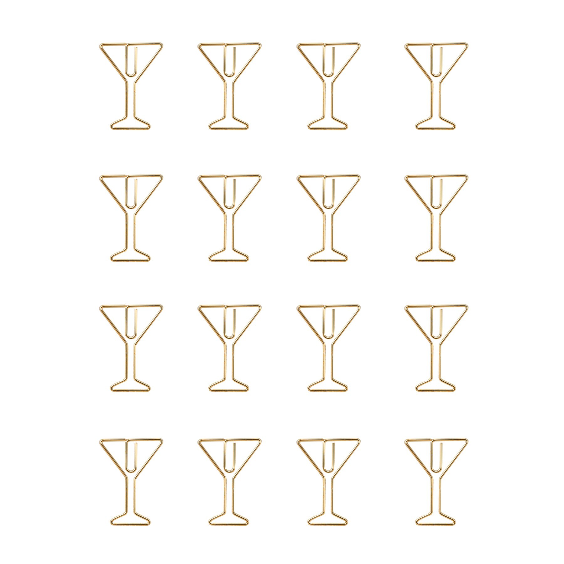 Cocktail Glass Shaped Paper Clips In Tin Box Set Of 16 8