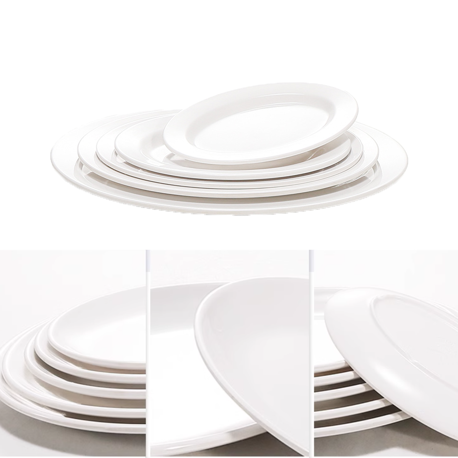 Melamine White Plate Oval Plastic Dish 1