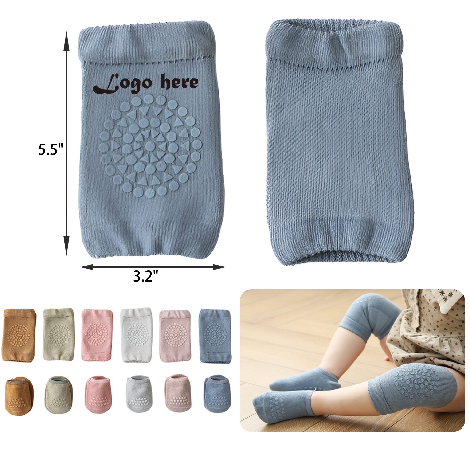Soft Baby Crawling Non-Slip Knee Pads And Socks 4