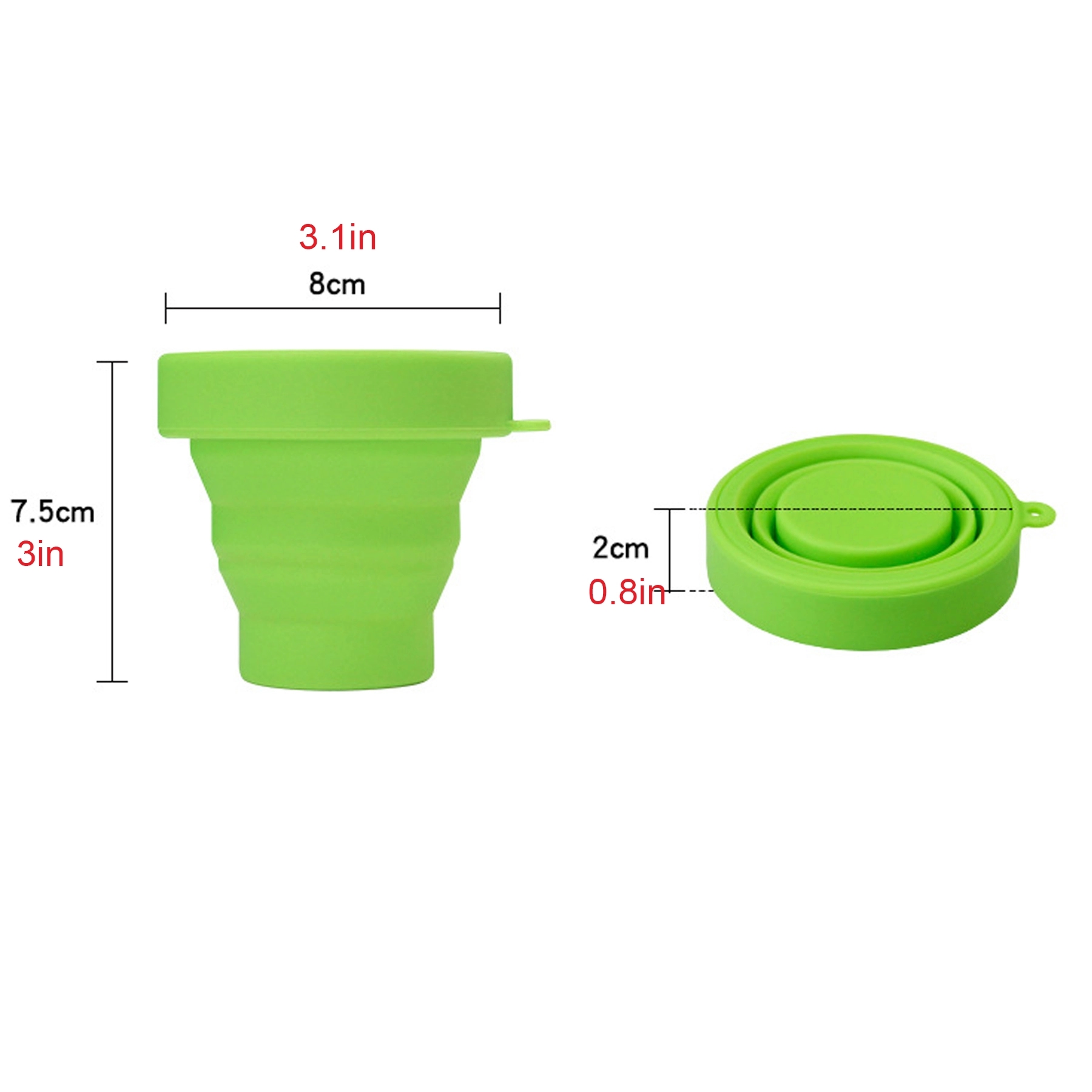 Collapsible Travel Silicone Cup Foldable Mugs Saucers 5.74oz 5