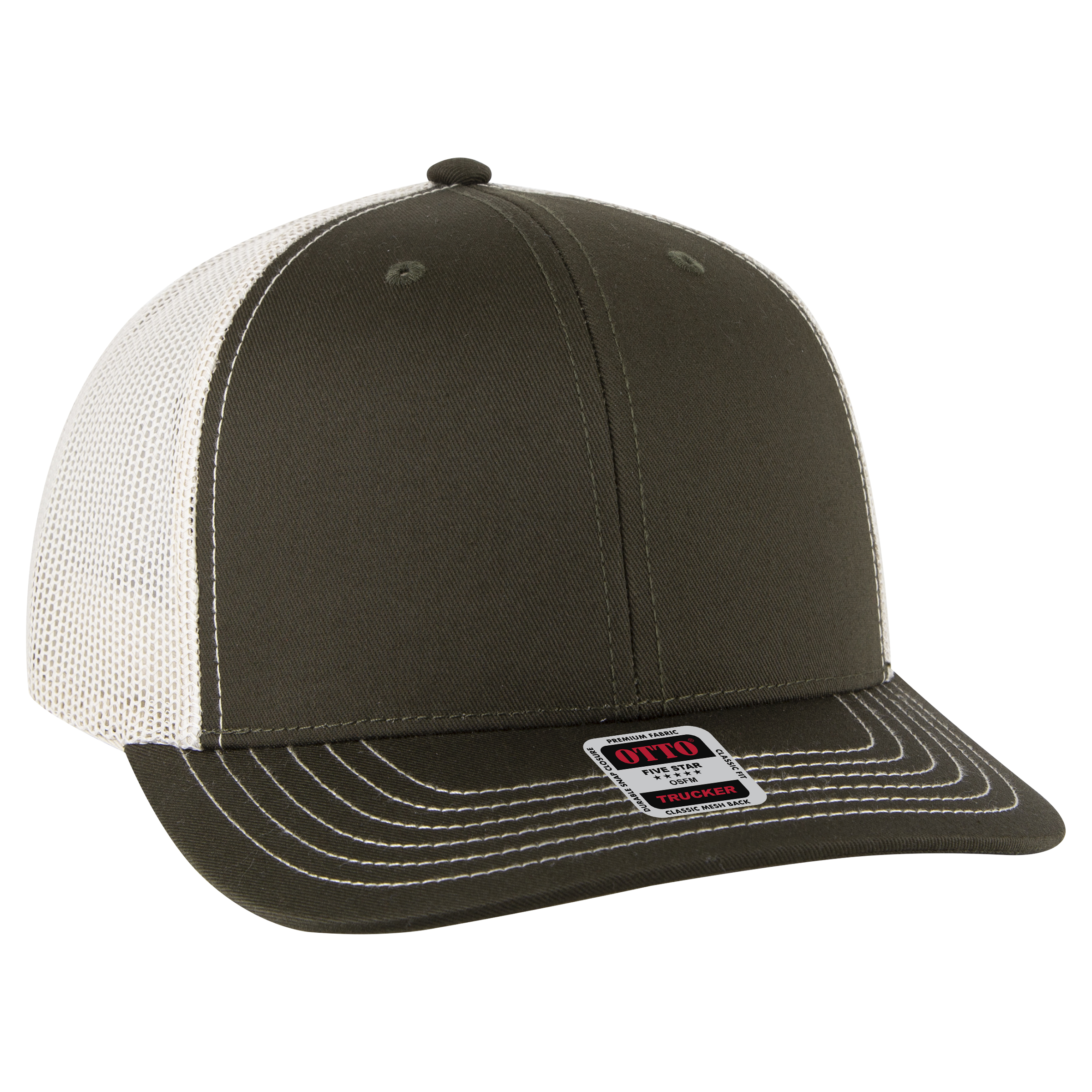 OTTO CAP® 6 Panel Mid Profile Mesh Back Trucker Hat 52