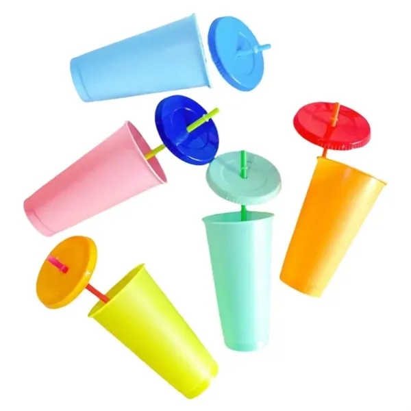24oz Color Changing Reusable Plastic Cups 6