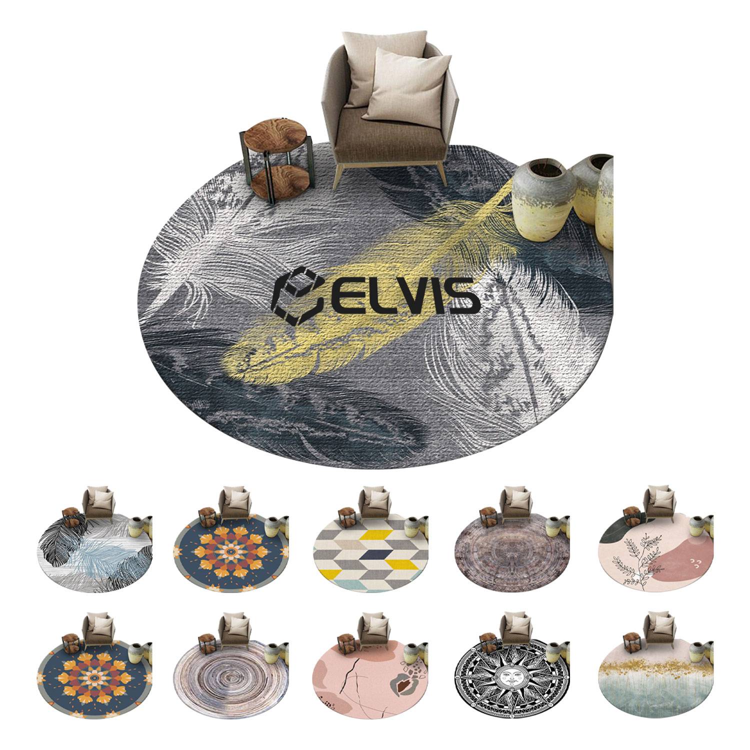 Instagram Style Living Room Circular Carpet 1