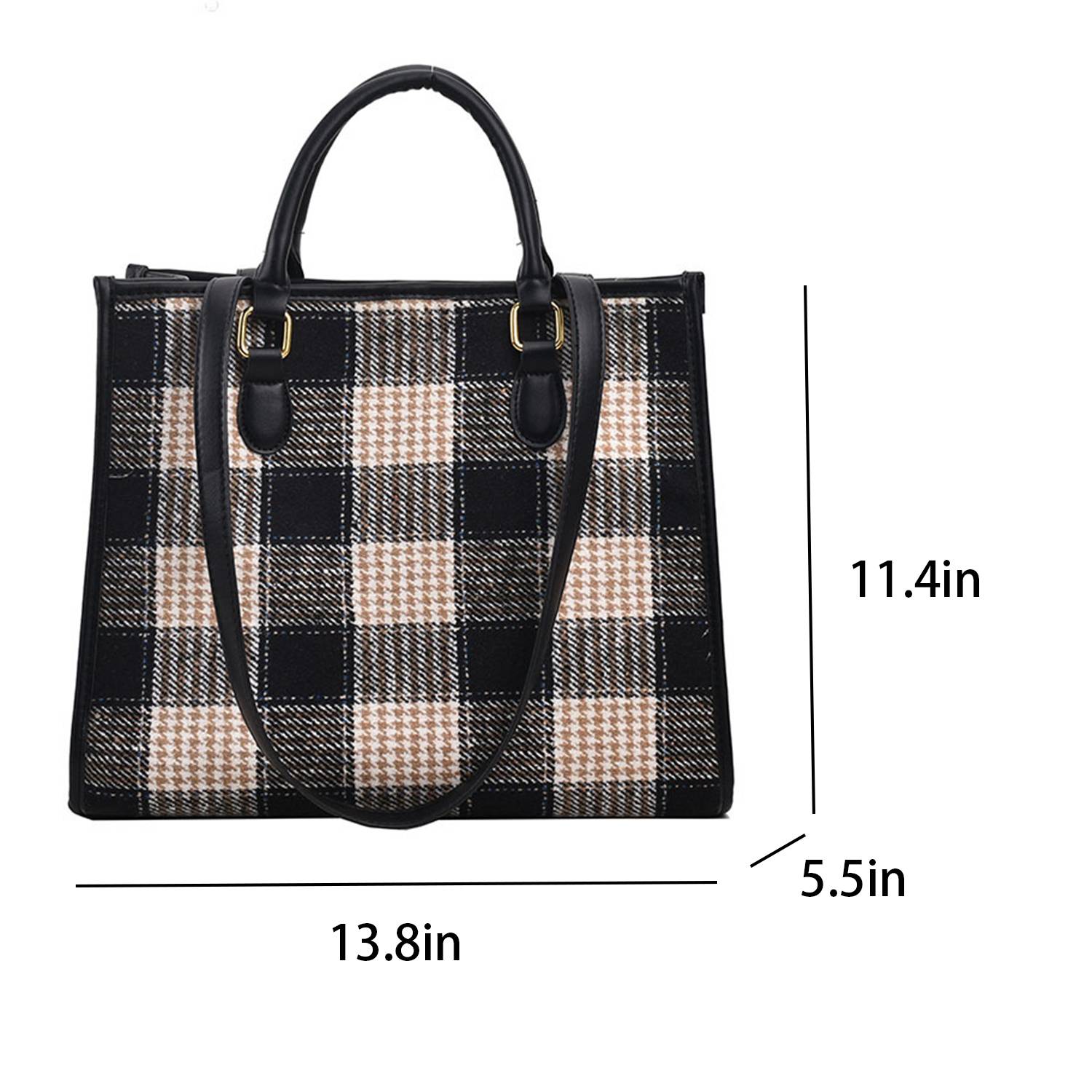 Canvas Crossbody Bag Fashion Checkered Tote for Women 1