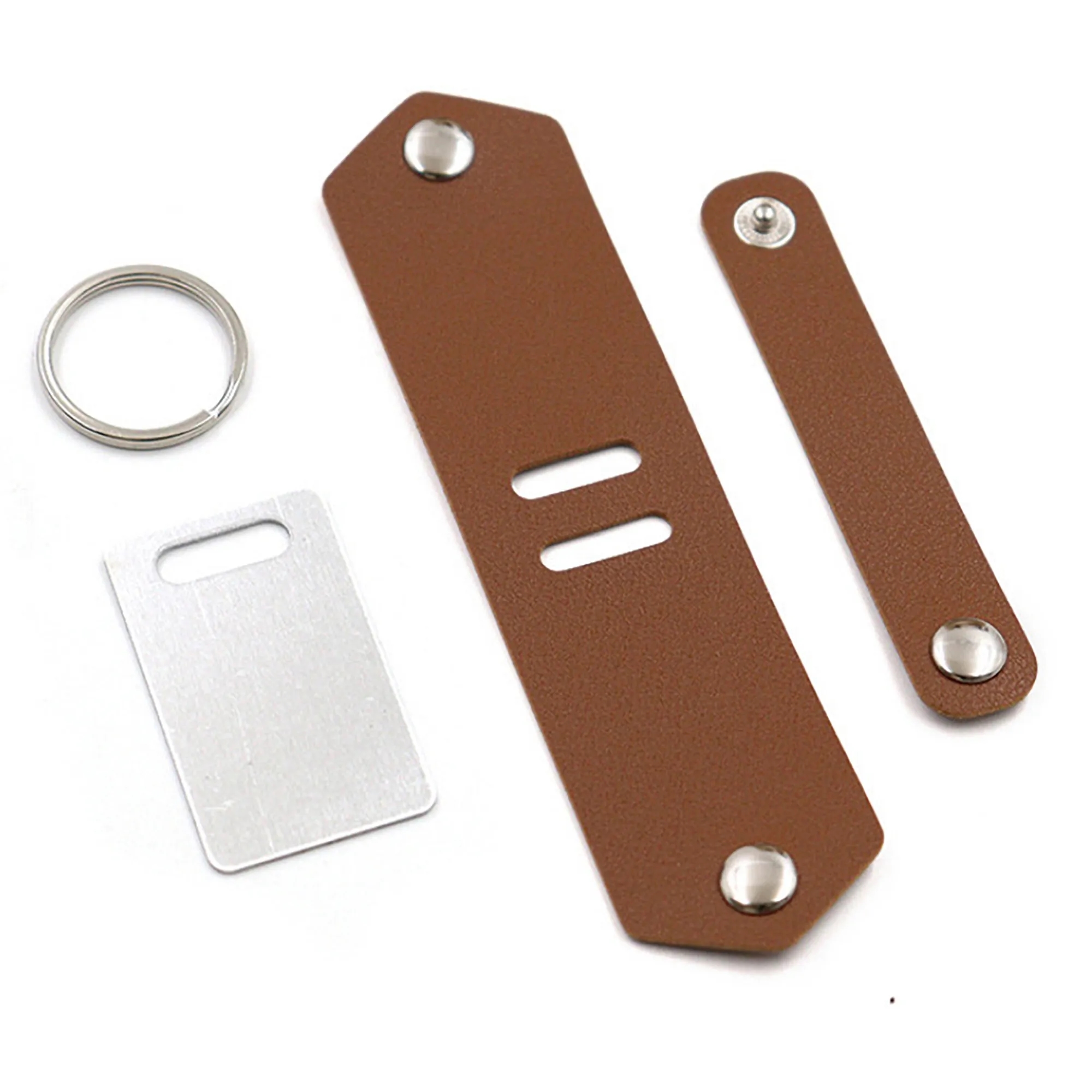 Water Resistant PU Leather Photo Keychain for Travel 9