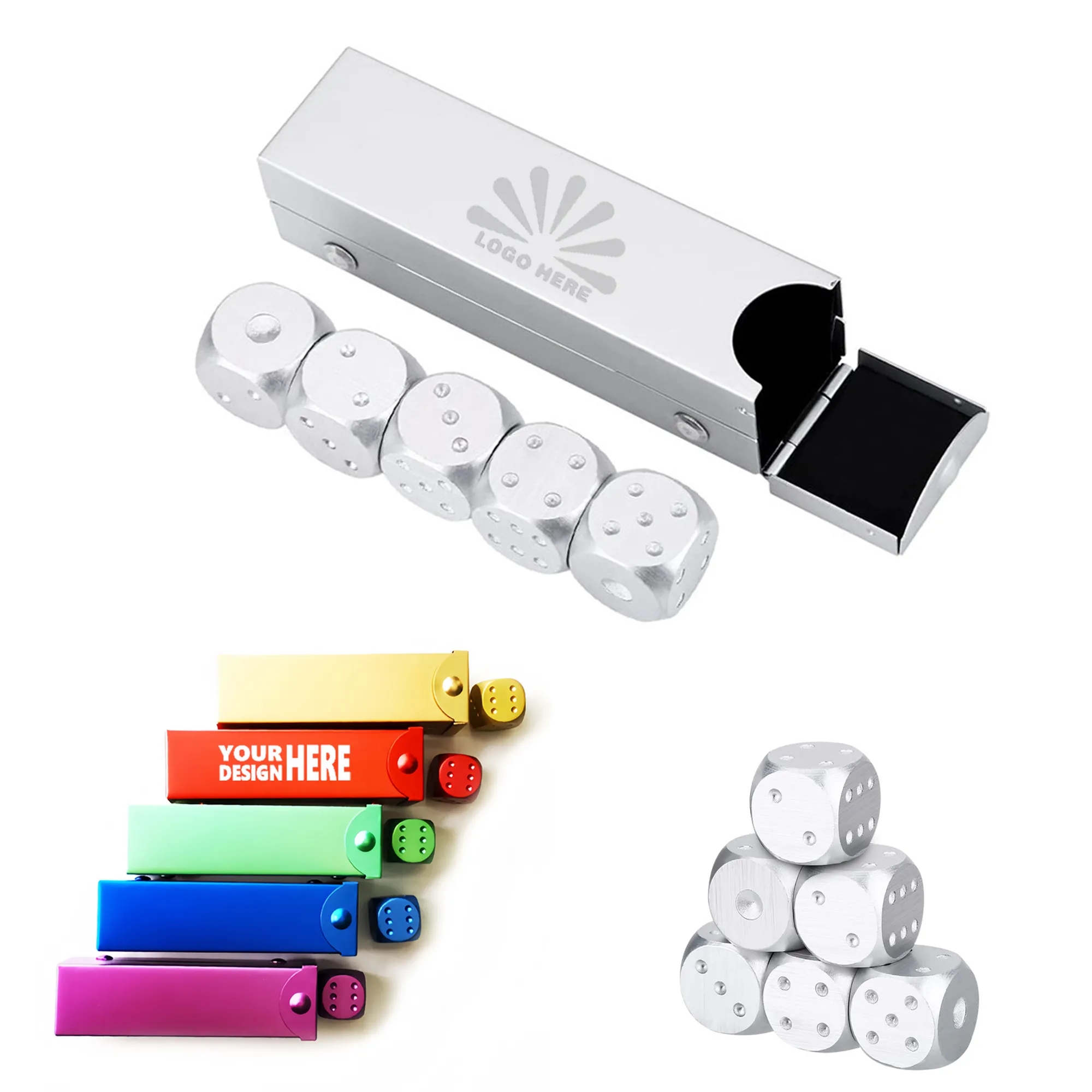 5-piece Metal Dice Set MOQ 50PCS 3
