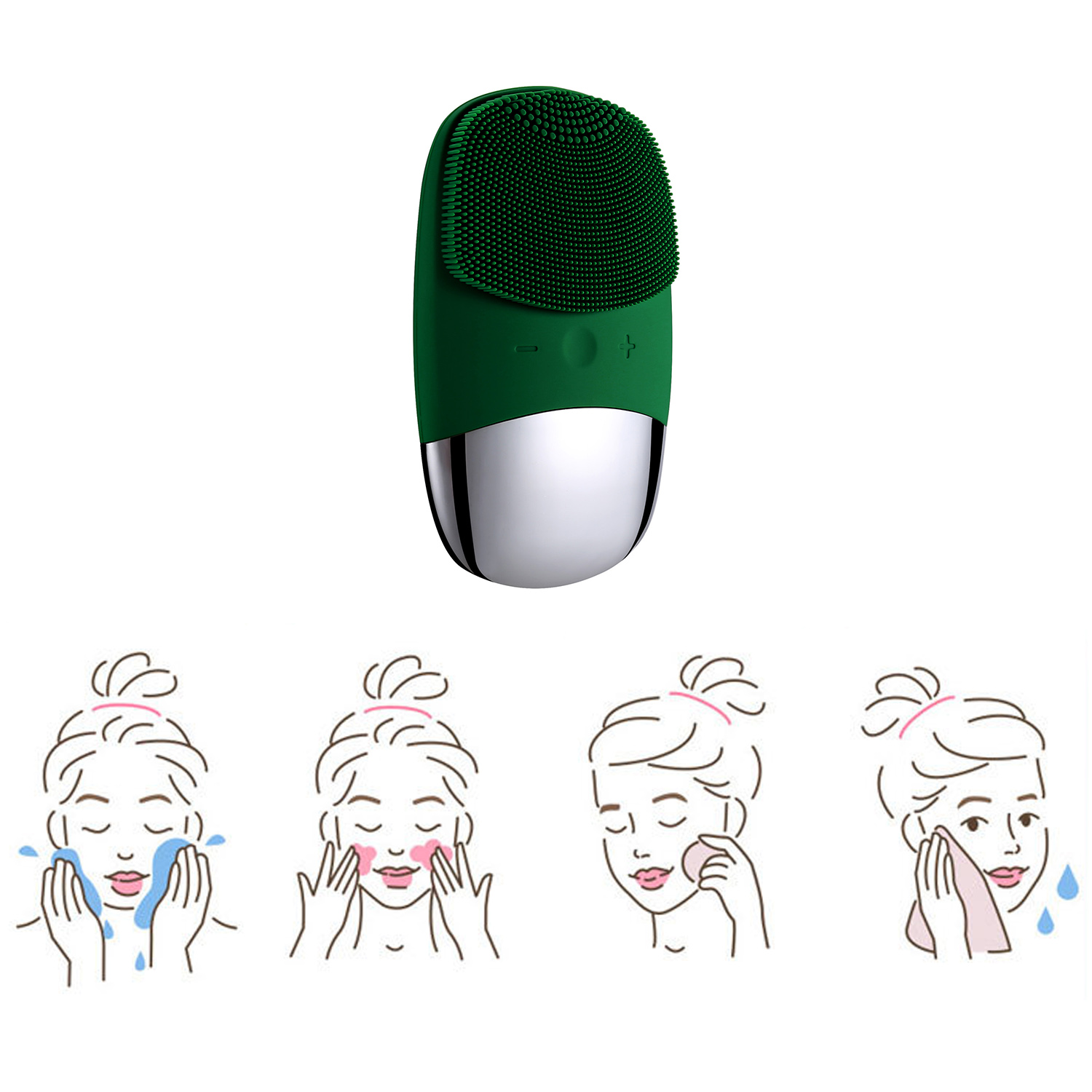 Silicone ultrasonic facial cleanser washing machine 3
