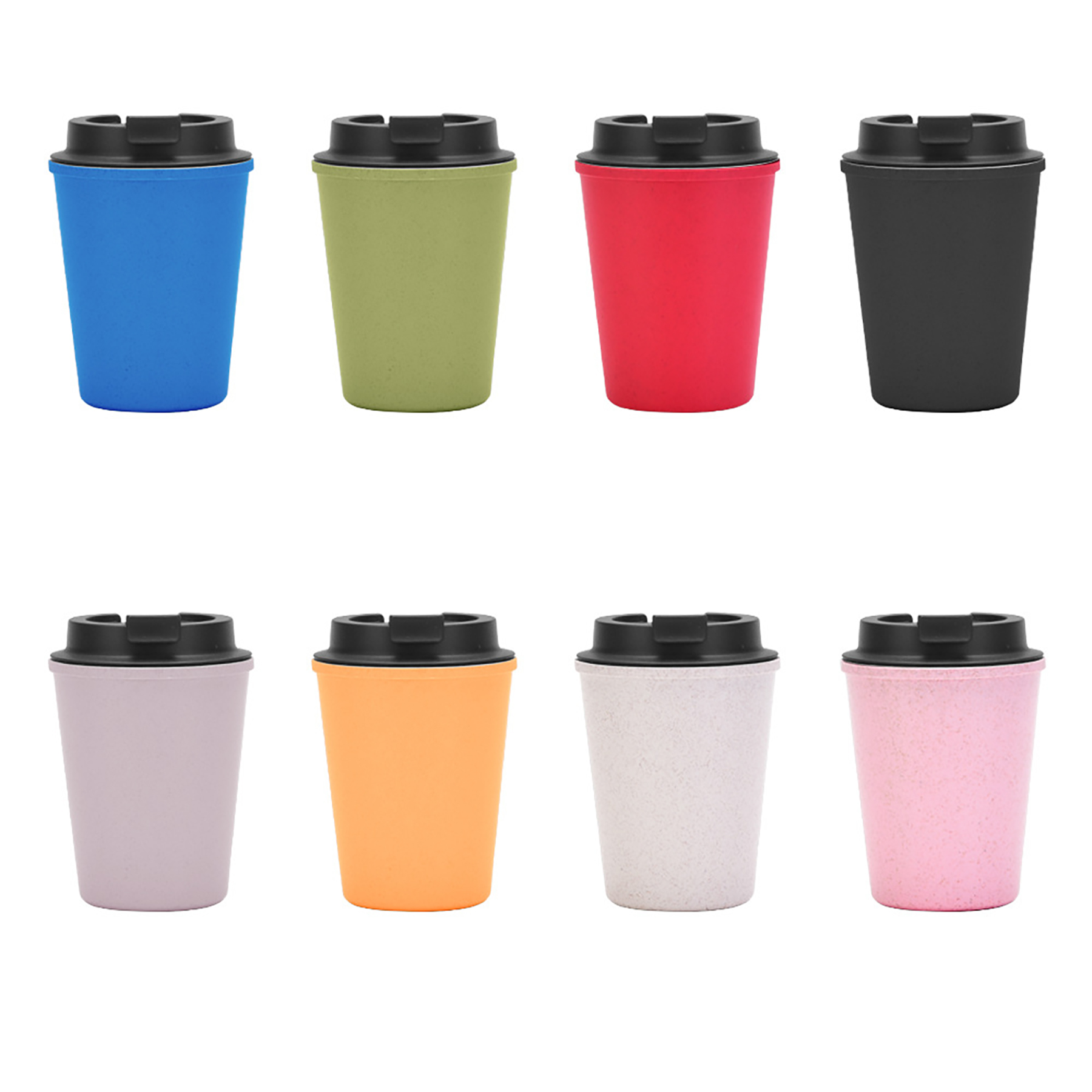 12oz Portable Wheat Straw Coffee Cup With Lid 2