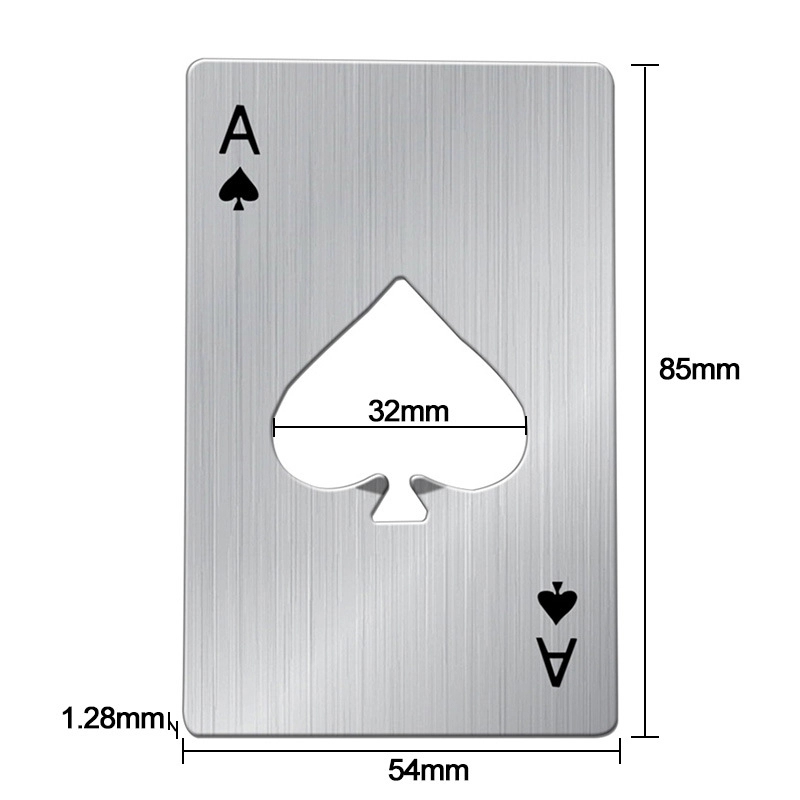 Poker Card Bottle Openers Stainless Steel 12