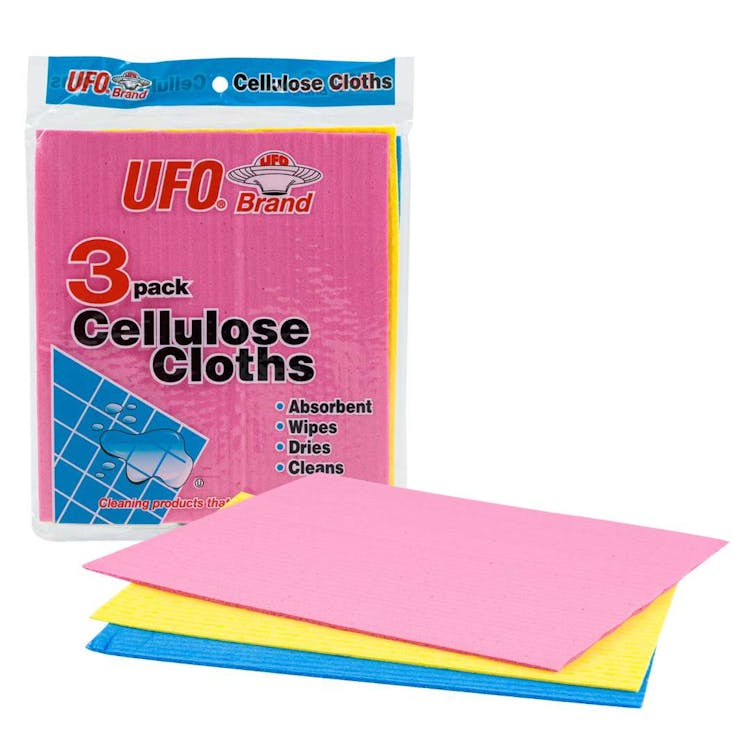 UFO Cellulose Cleaning Cloths Assorted 3pk 1
