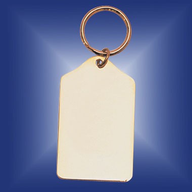 Gold Plated Solid Brass Shield Key Ring 1